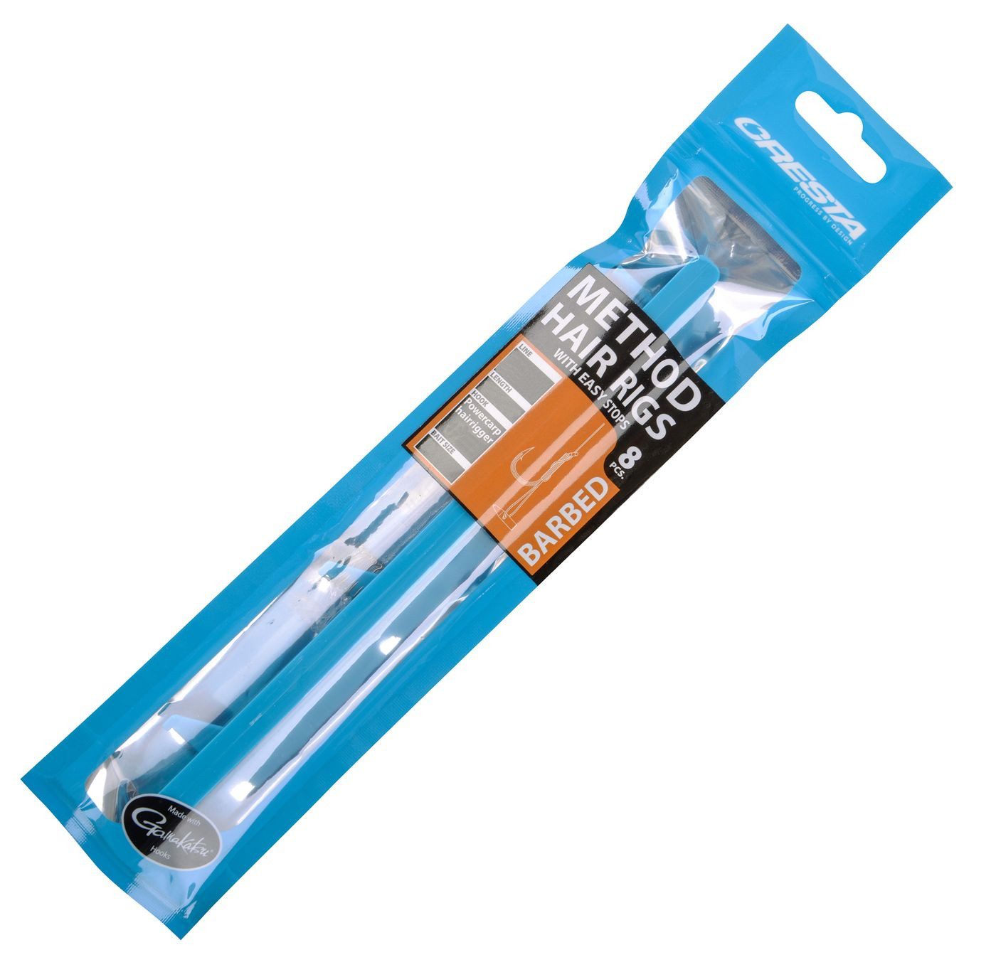 Feederhaken Cresta Method Hair Rigs + Stop - 8 gebundene Angelhaken