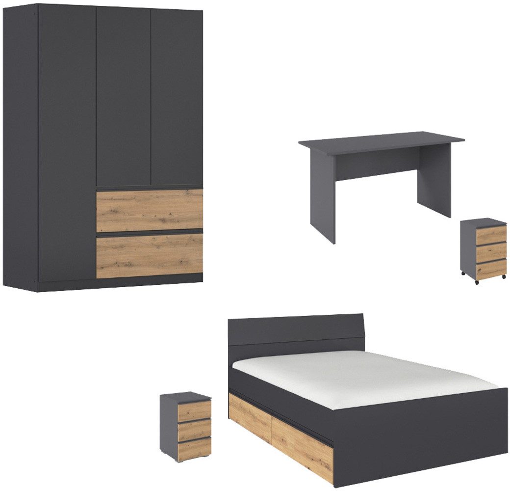 rauch Jugendzimmer-Set Komplettzimmer Schlafzimmer-Set (5-St) Jugendzimmer- günstig online kaufen