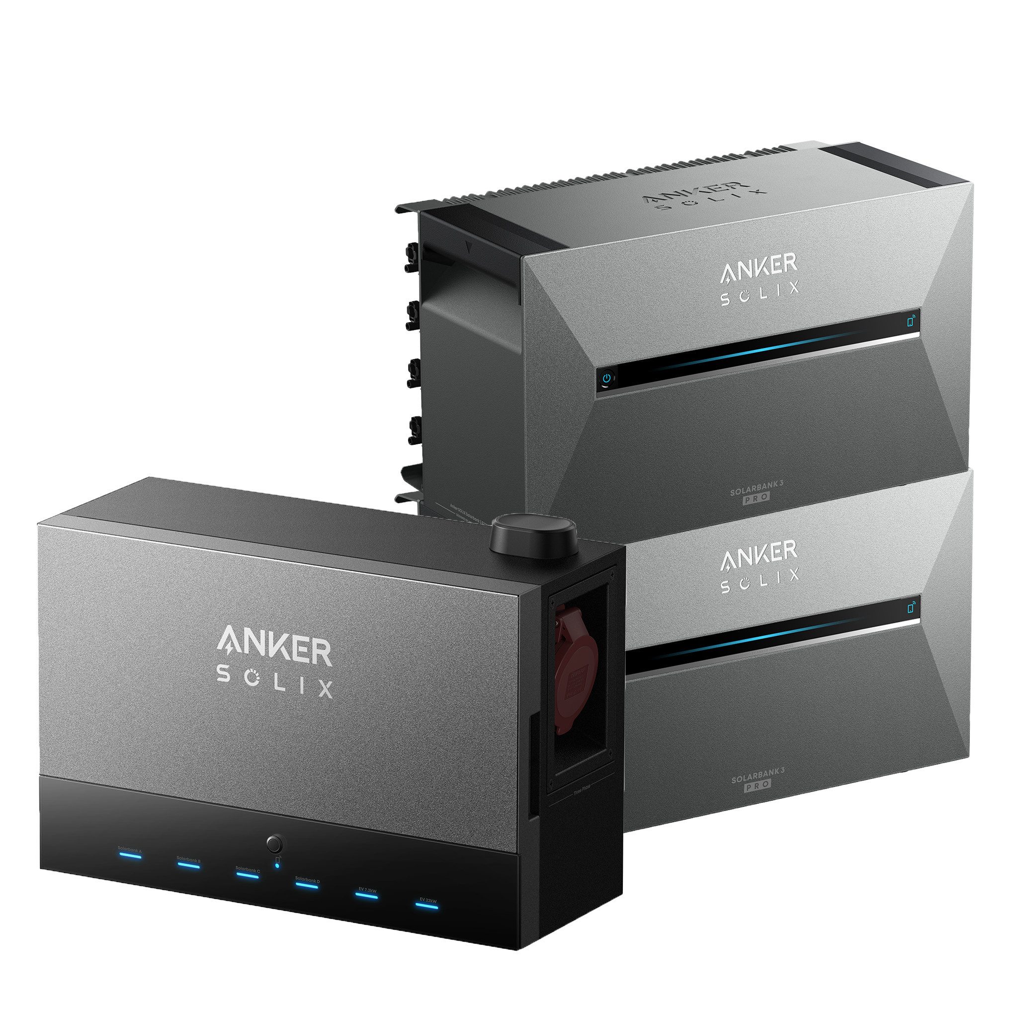 Anker Balkonkraftwerk SOLIX Power Dock + 1/2/3 Solarbank 3 E2700 Pro, bis 64,5 kWh, (Set, 3-St., 1Anker SOLIX Power Dock +1/2/3 Anker SOLIx Solarbank3 E2700 Pro), IP65, App-gesteuert
