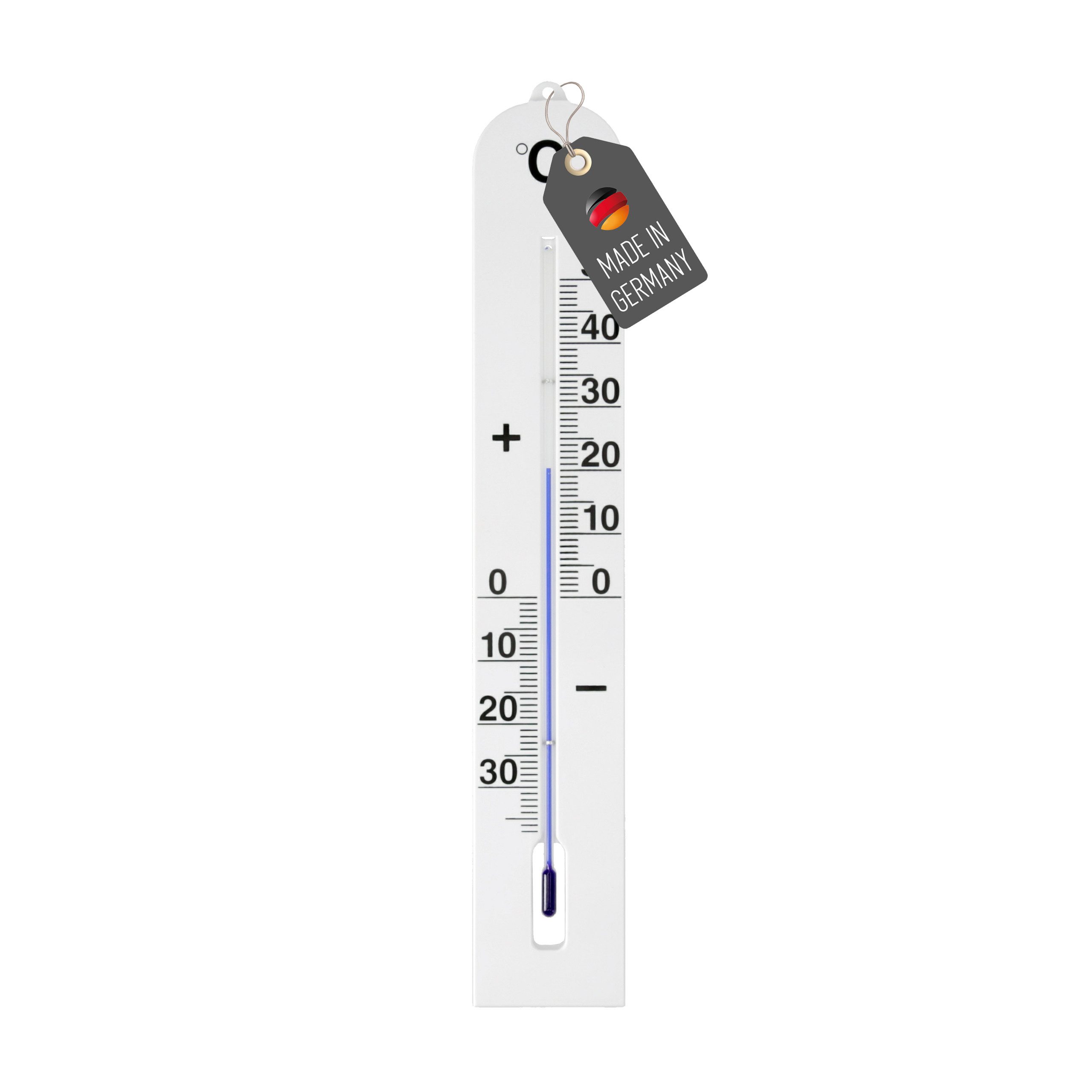 Lantelme Raumthermometer Innen Außen Garten Zimmer Thermometer 40cm Weiß Temperatur Analog, Deutsche Herstellung, aus Kunststoff, Temperatur -35 bis 50°C Analog