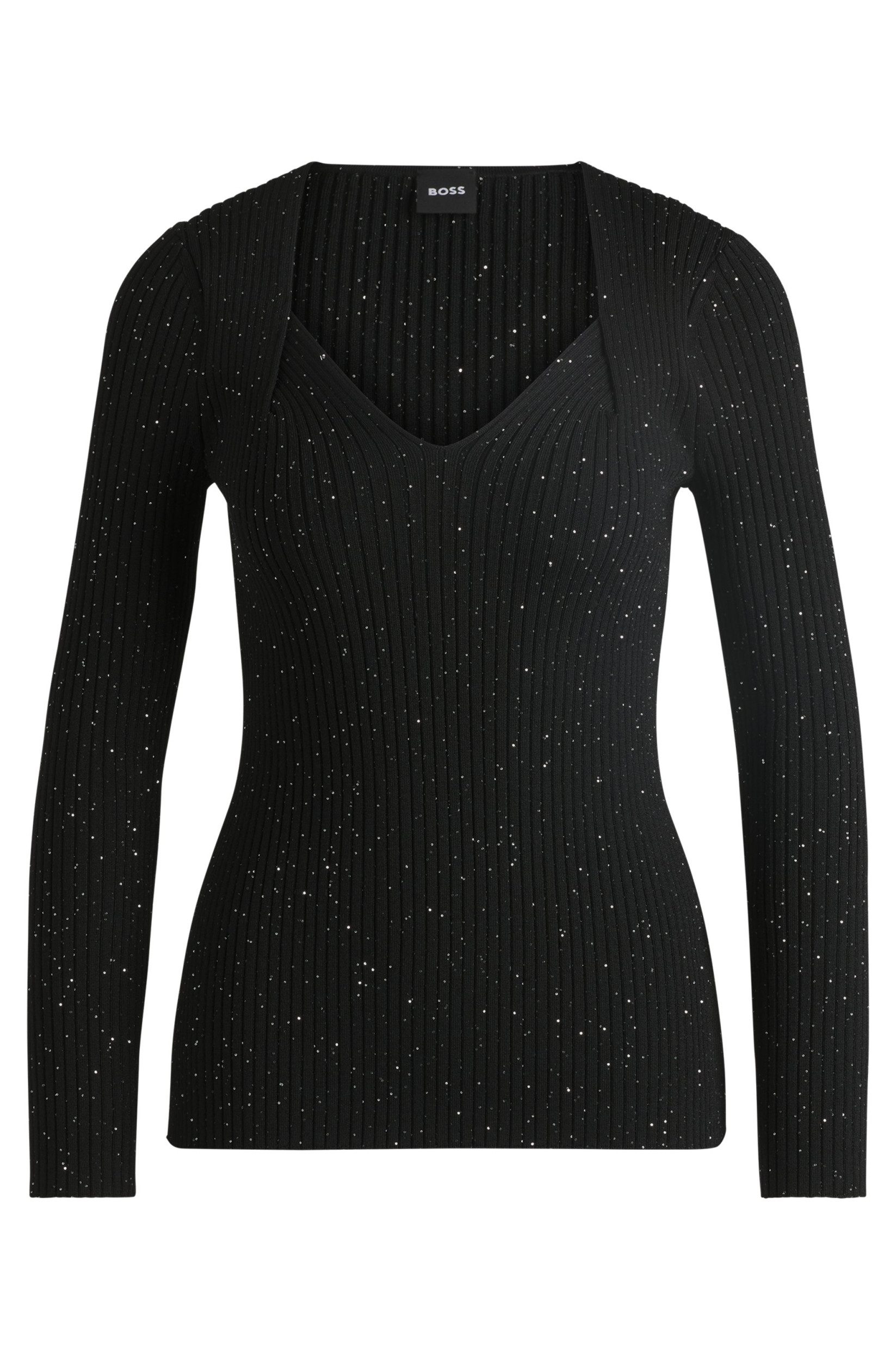 BOSS Вязаные свитера Pailletten-Pullover Ferim - Slim Fit