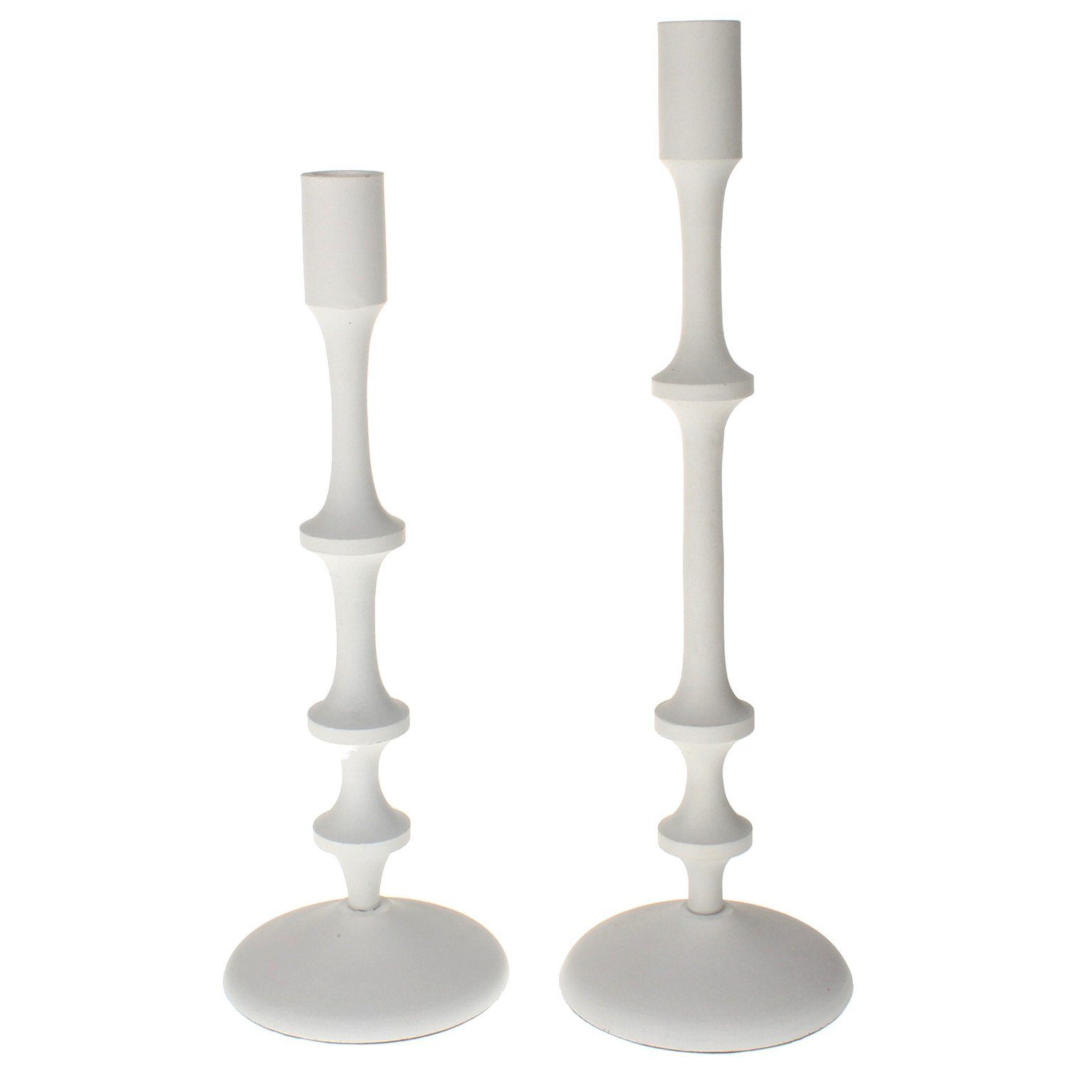 Macosa Home Standkerzenhalter Tisch-Dekoration Kerzen-Halter Deko Kerzenleuchter Stabkerzenhalter, Kerzenhalter weiß Metall 43 cm modern Deko Kerzenständer. Reduzierter Preis € 34,90. Unverbindliche Preisempfehlung € 44,90