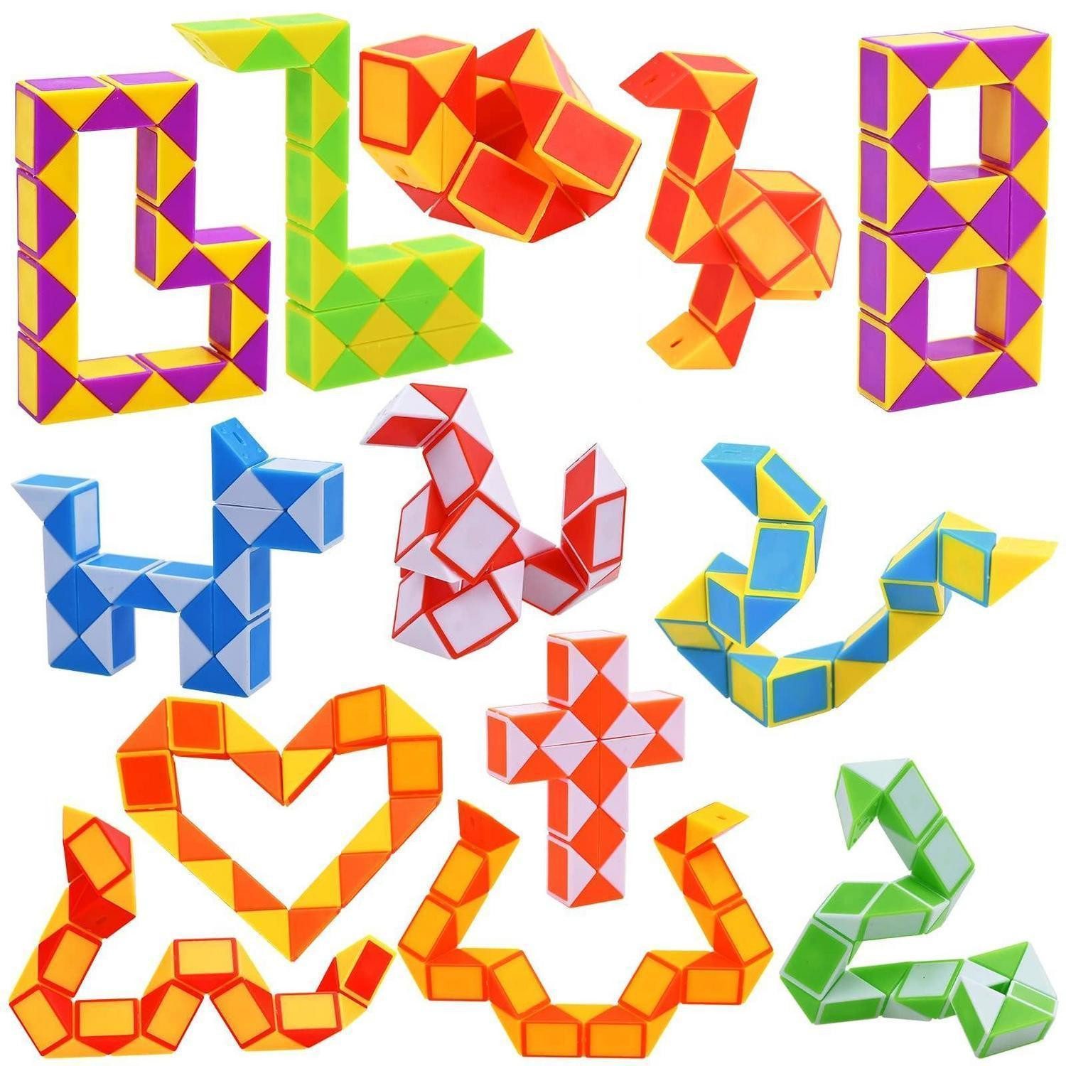 LuxusKollektion Würfelpuzzle Magic Snake Cube 13er Set, Puzzleteile