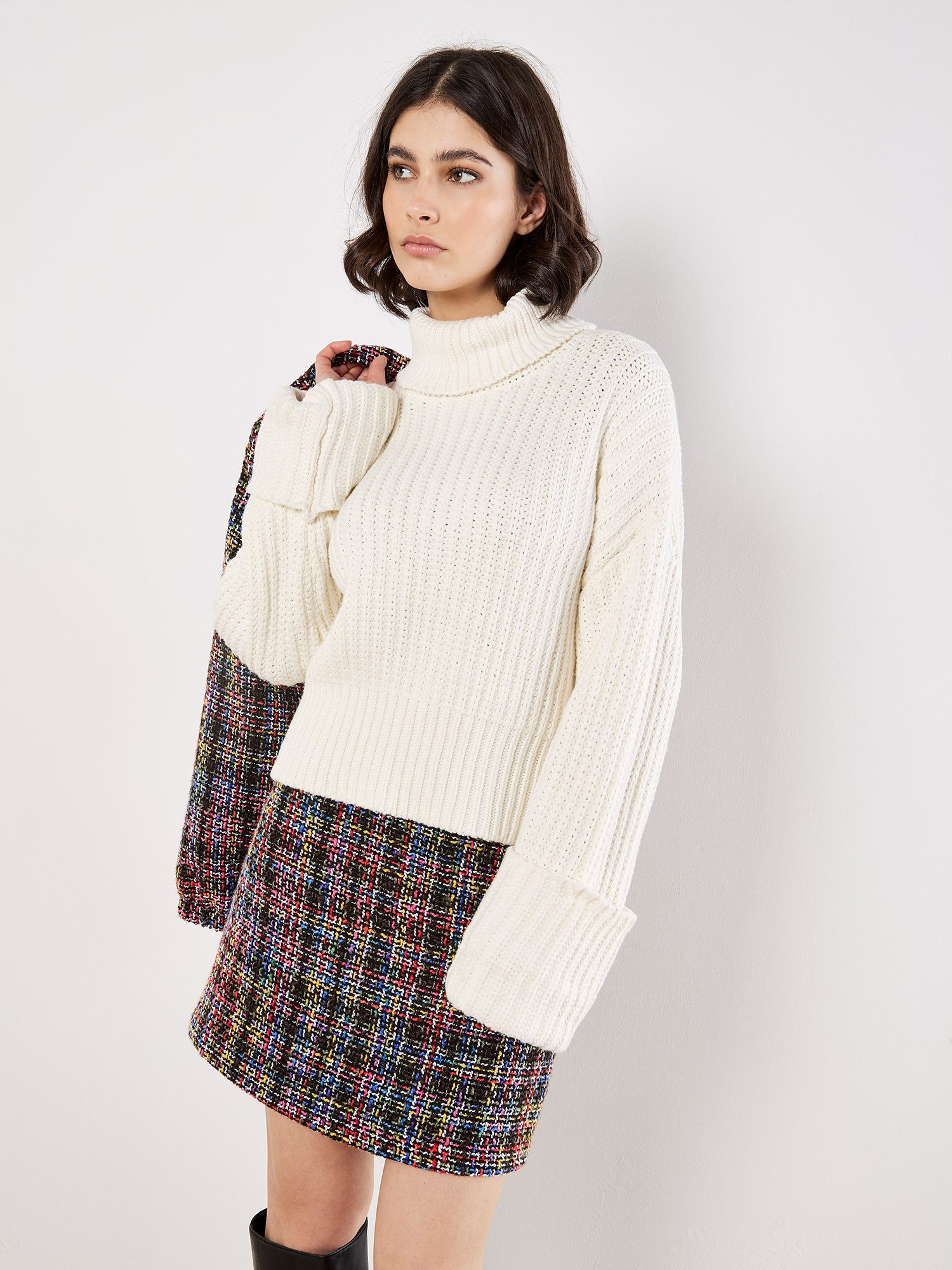 Apricot Minirock, Tweed Rock günstig online kaufen