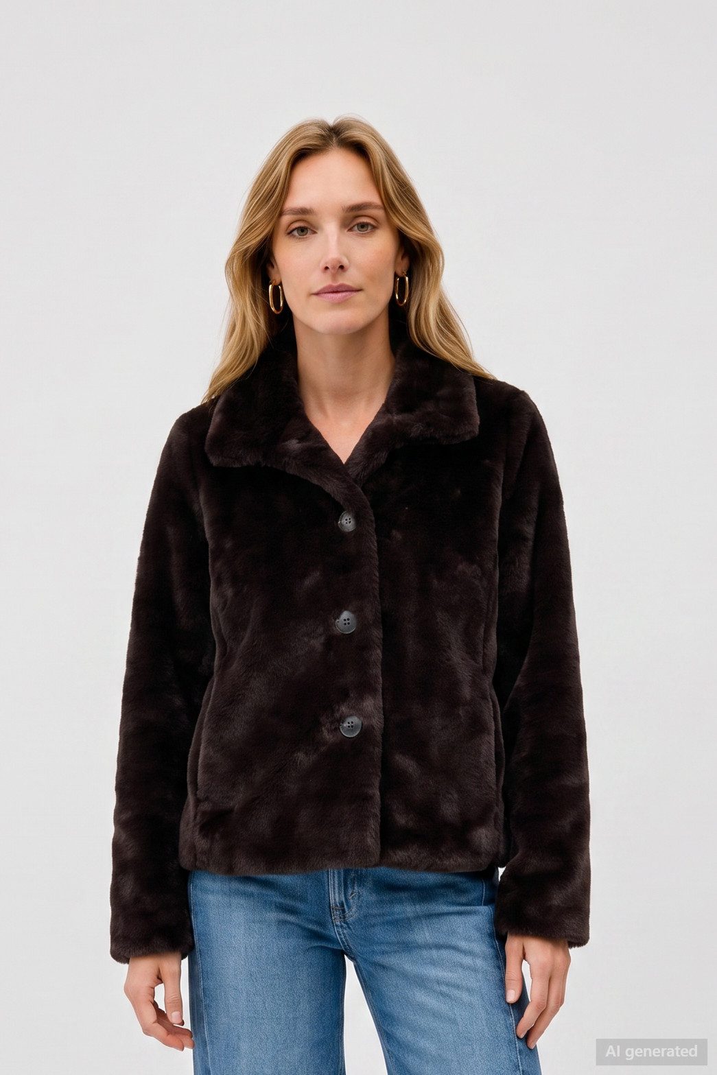 Barbara Lebek Fellimitatjacke warme Winterjacke mit weichem Stoff für kalte Tage