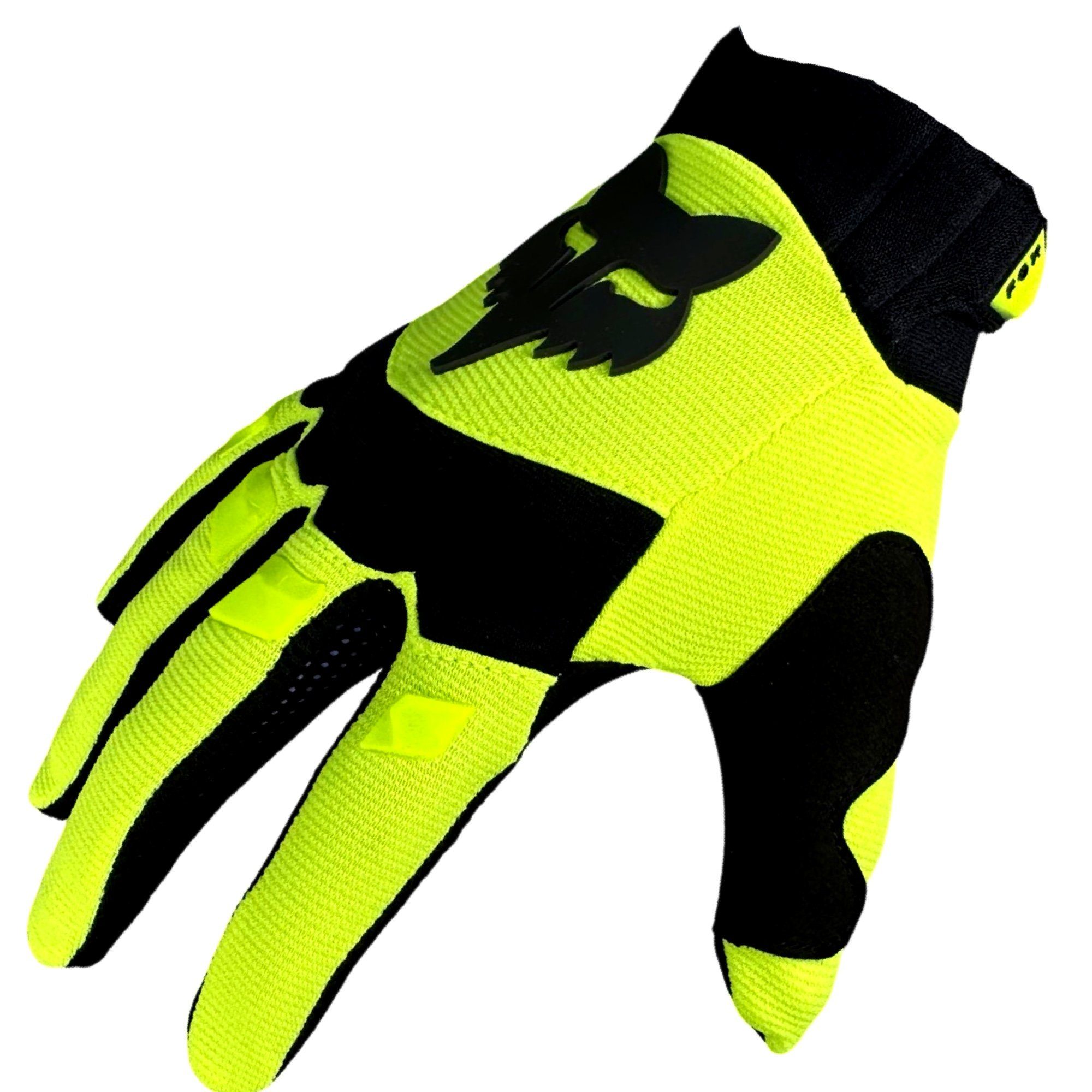 Fox Racing Fahrradhandschuhe Flu Retro Gelb Glove Fox Dirtpaw Handschuhe