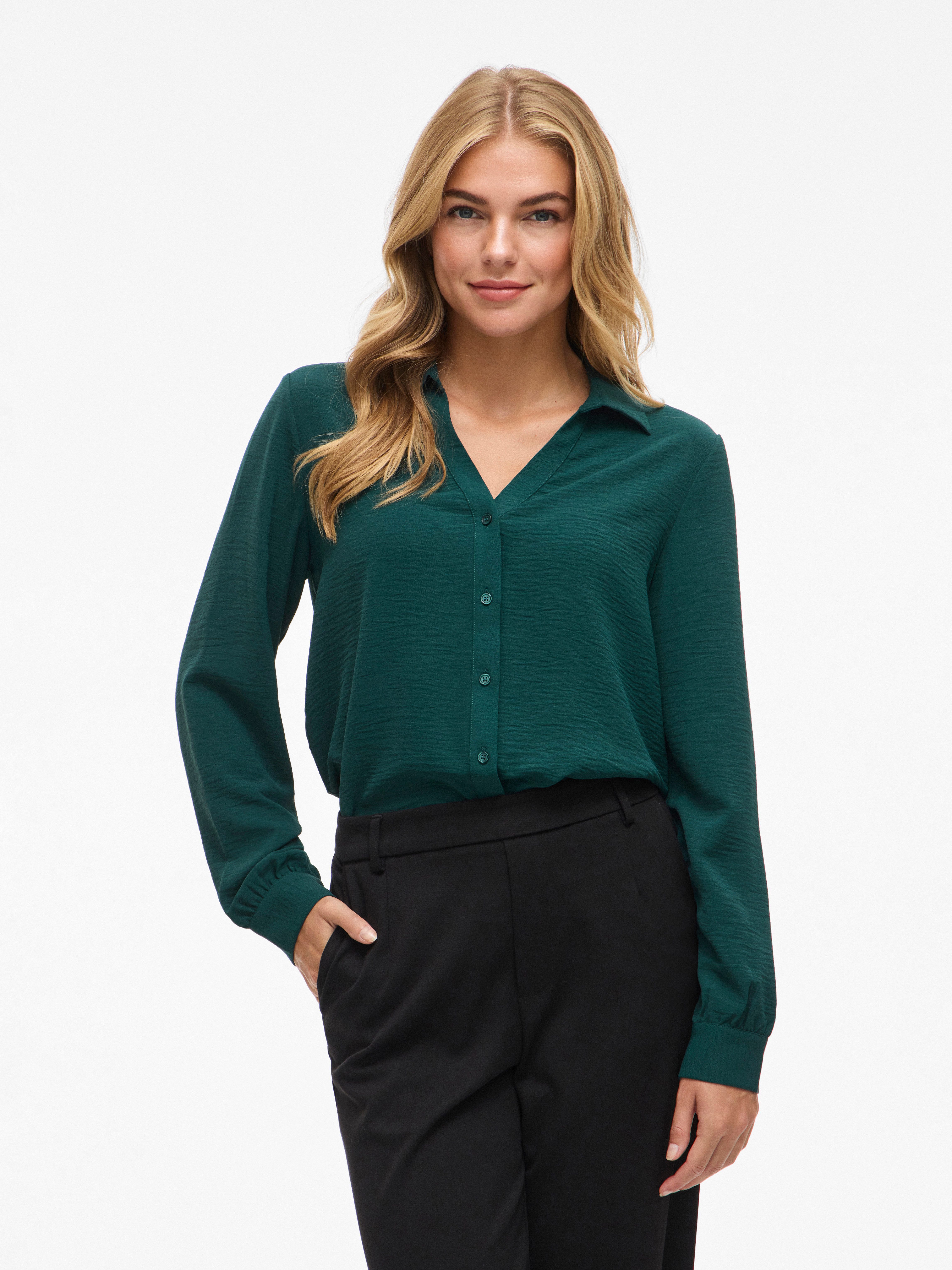 Vila Langarmbluse VIJOSA L/S V-NECK SHIRT günstig online kaufen