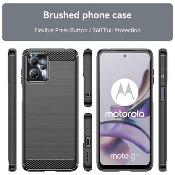 CoolGadget Handyhülle Carbon Handy Hülle für Motorola Moto G13 / G23 6,5 Zoll, robuste Telefonhülle Case Schutzhülle für Motorola G13, Moto G23 Hülle