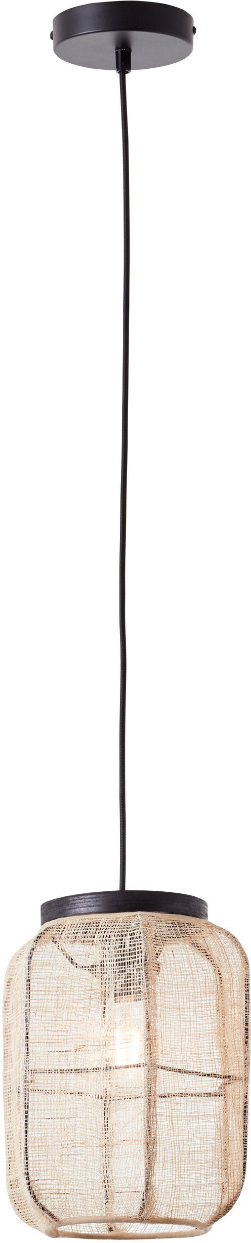 Home affaire Pendelleuchte Durchmesser, Holz Rouez, Leuchtmittel, aus Hängelampe Schirm 22cm mit und Textil ohne