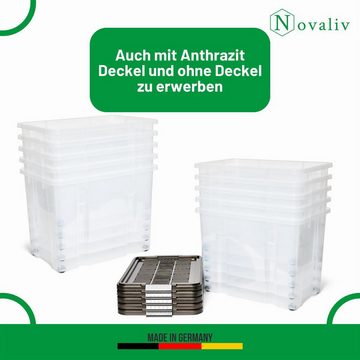 Novaliv Aufbewahrungsbox - (1 St), 1x Aufbewahrungsbox, 1x Deckel, 4x Rollen