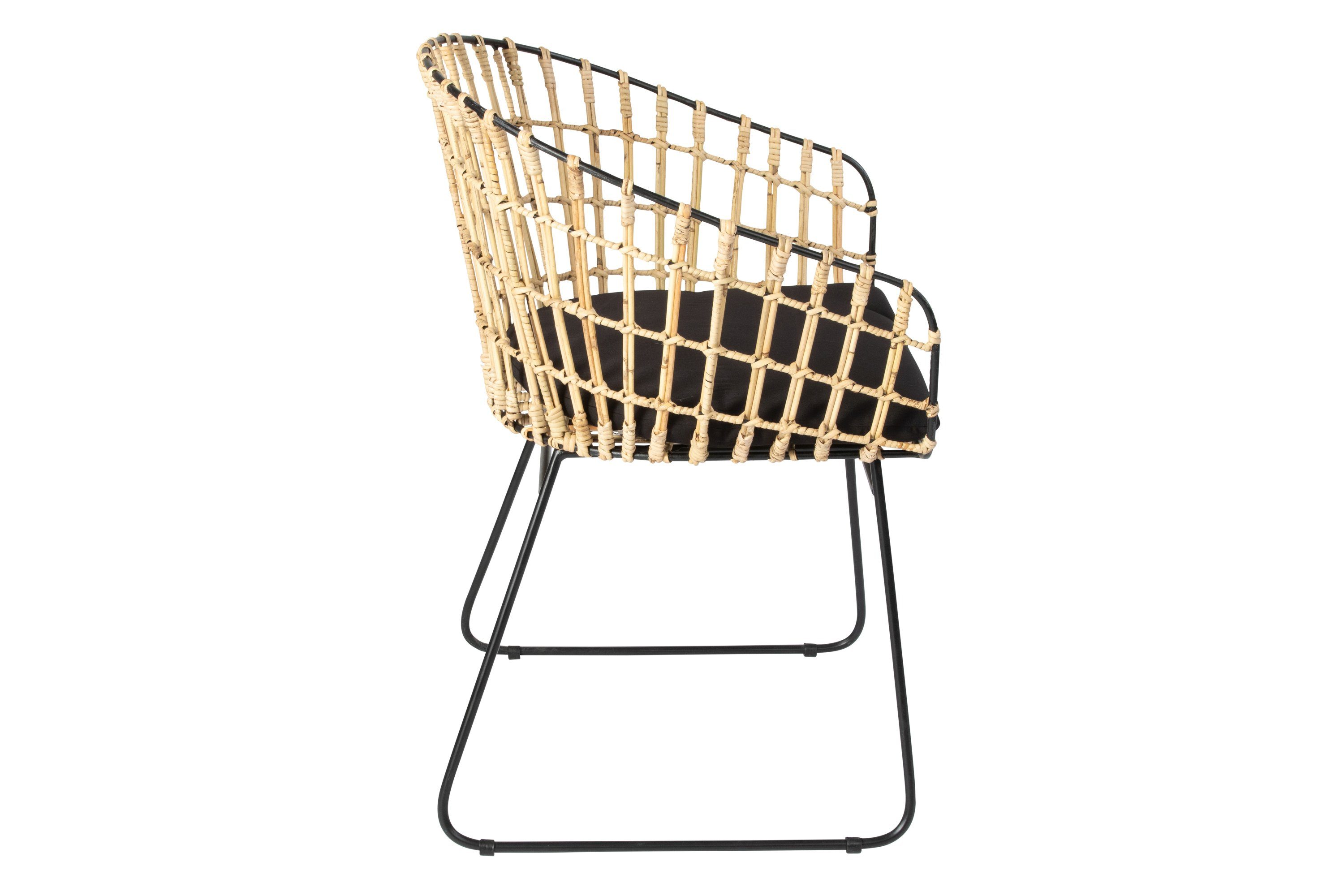 SAM® Esszimmerstuhl Puno, Trendiger Rattanstuhl, geflochtenes Design, Metallgestell