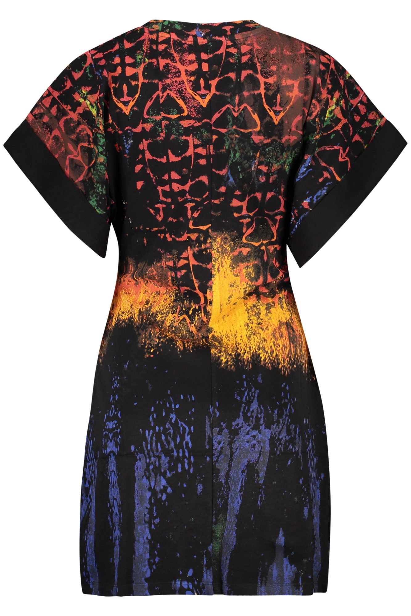 Desigual Partykleid Schwarzes kurzes Damenkleid mit Muster & kontrastierend günstig online kaufen