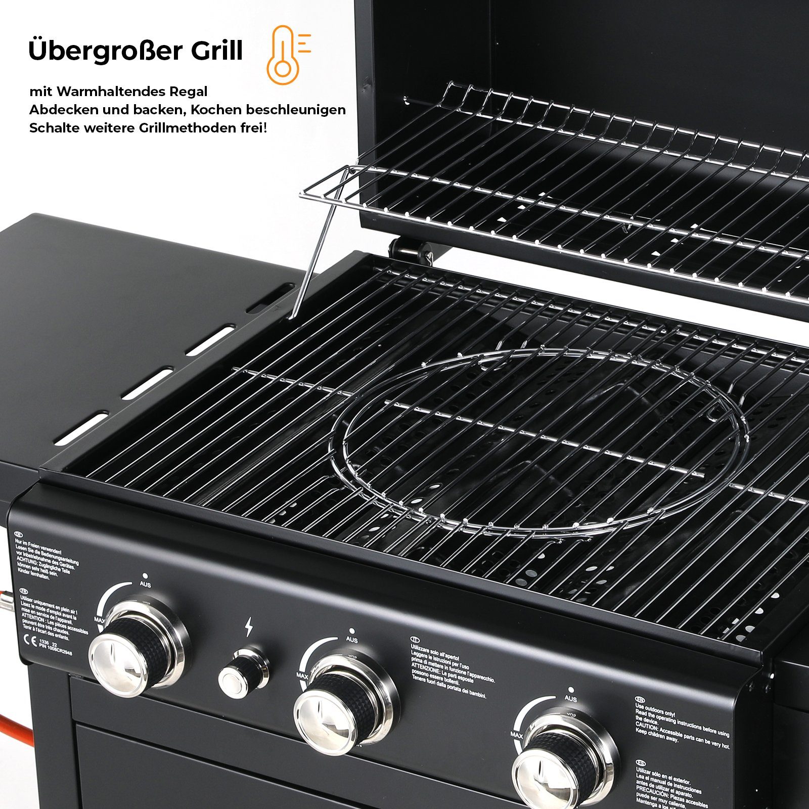 Master, 3 Hochleistungsbrenner BBQ Grillwagen Gas Gasgrill Gasgrill, Femor Brenner