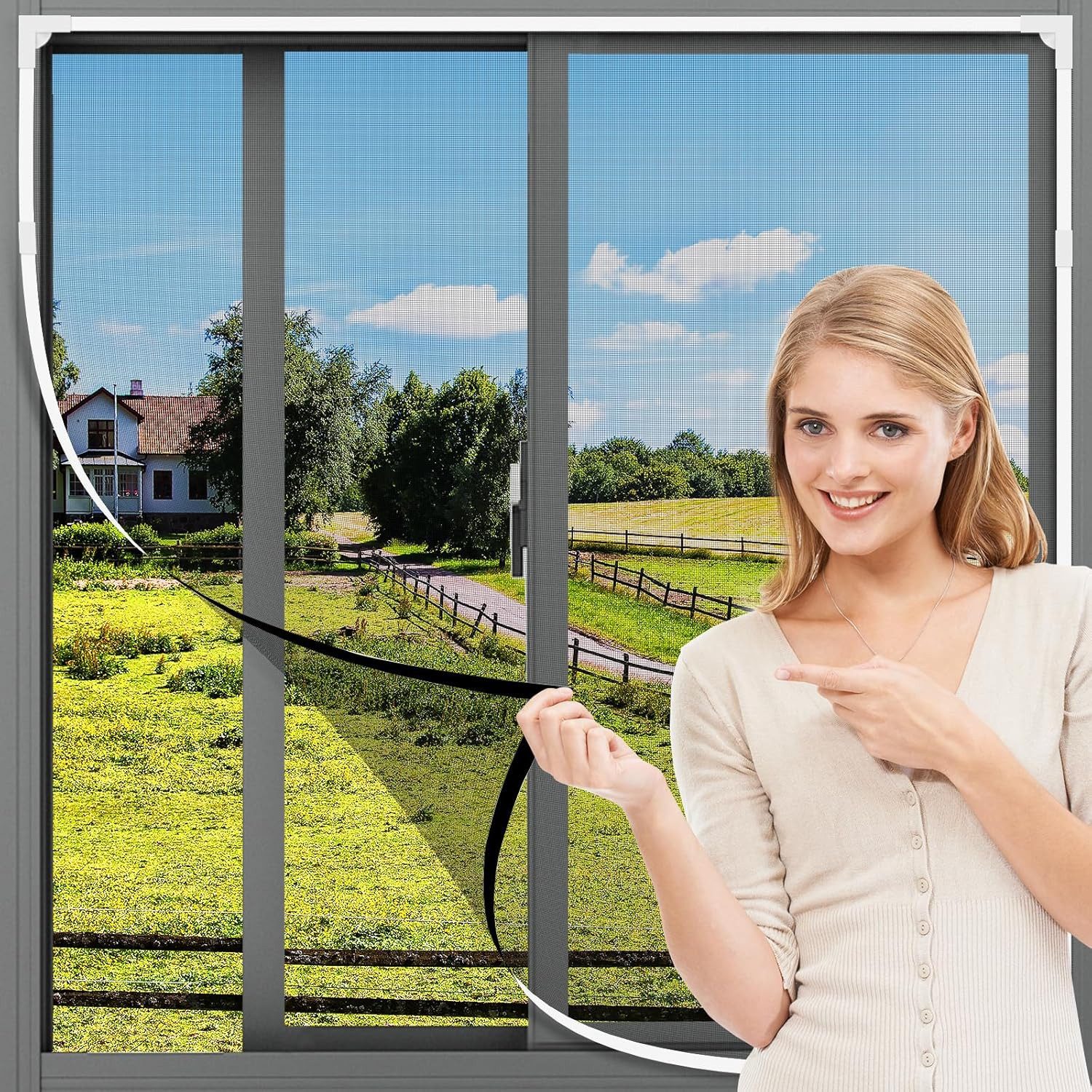 FELIXLEO Fliegengitter-Gewebe Fliegengitter Fenster Magnet 150x130cm Zuschneidbar Ohne Bohren, (1-St)