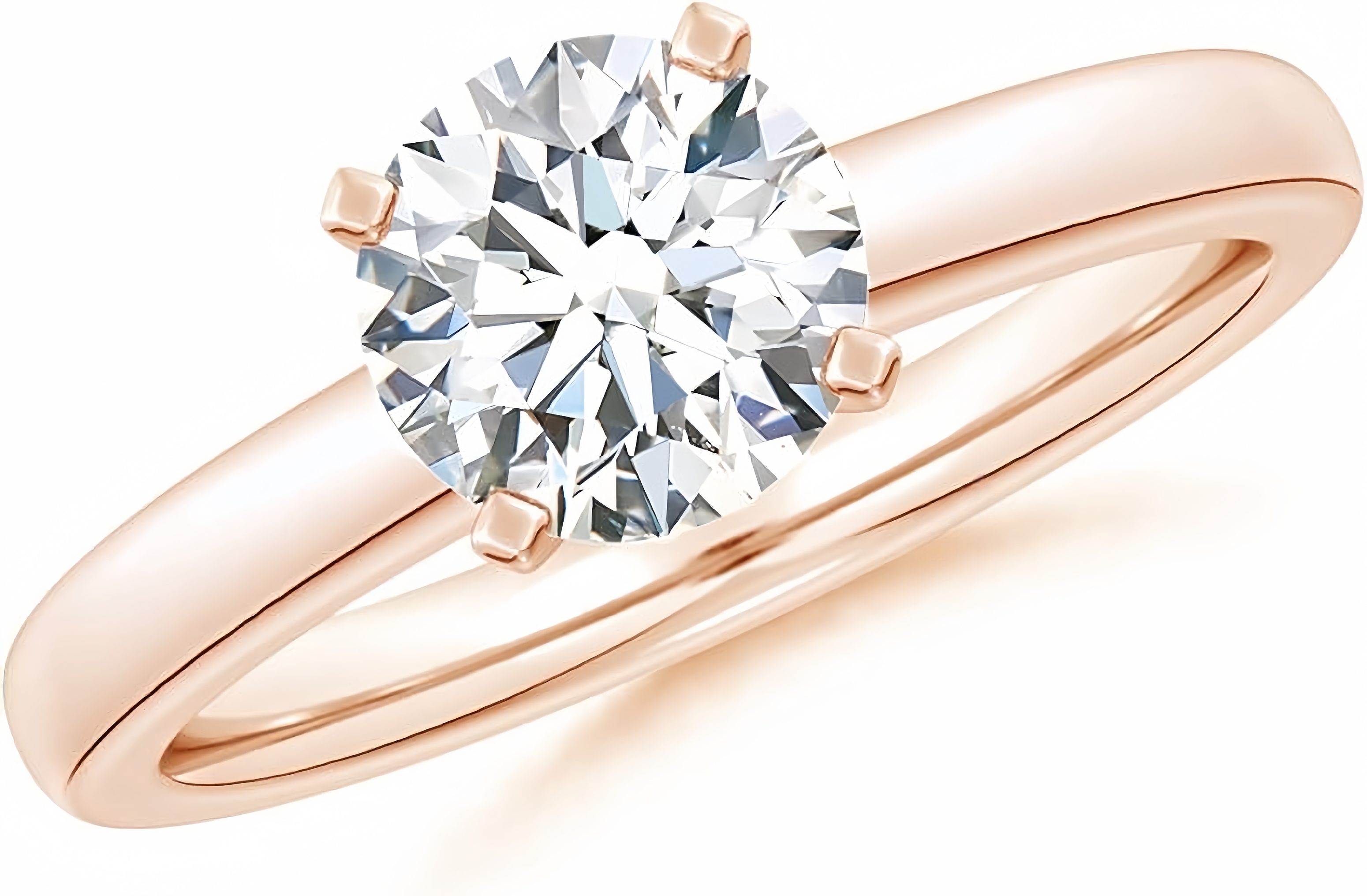 Jumpeak Trauring 585 Gold, 2ct rundgeschliffener Diamant aus Laborzucht, Damenring, Geschenk für Ihre Liebsten/Jubiläum/Weihnachten, Luxusschmuck mit IGI