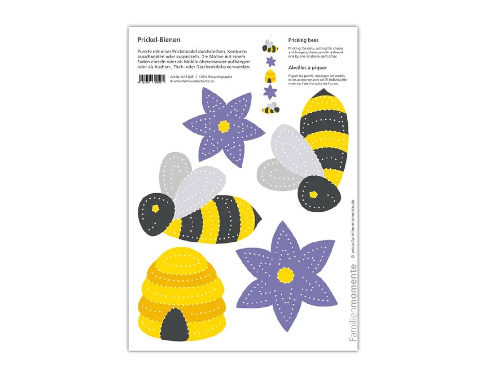Biene, & Style Prickelset Trend 4er Küken,Schmetterling Bastelkartonpapier mit und warten Ostern/ dich auf Ostern Set LK Hase Frühling Filz Frühling,