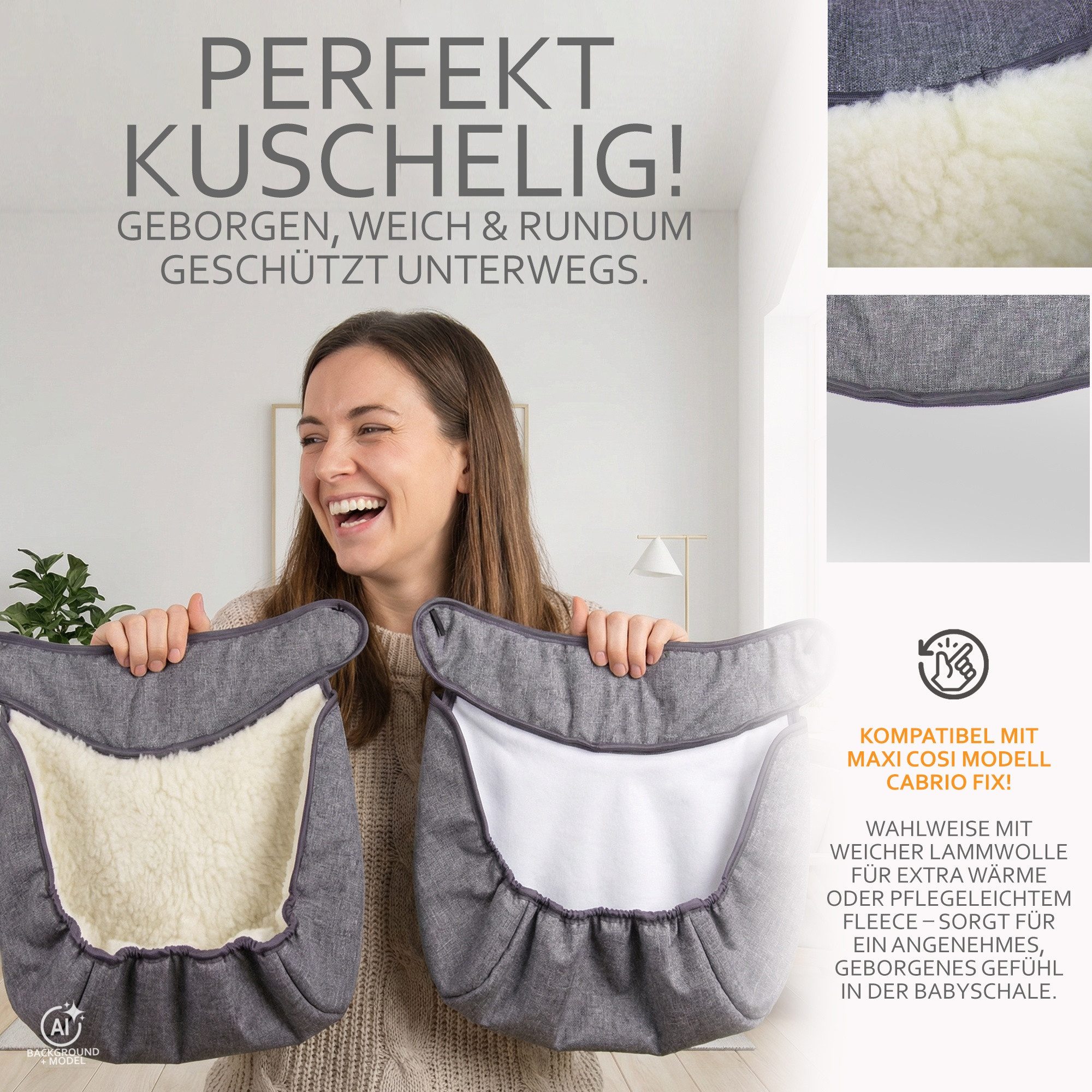 BambiniWelt by Rafael K. Kinderwagen-Bezug Windschutz & Fußabdeckung kompatibel mit Maxi-Cosi CabrioFix