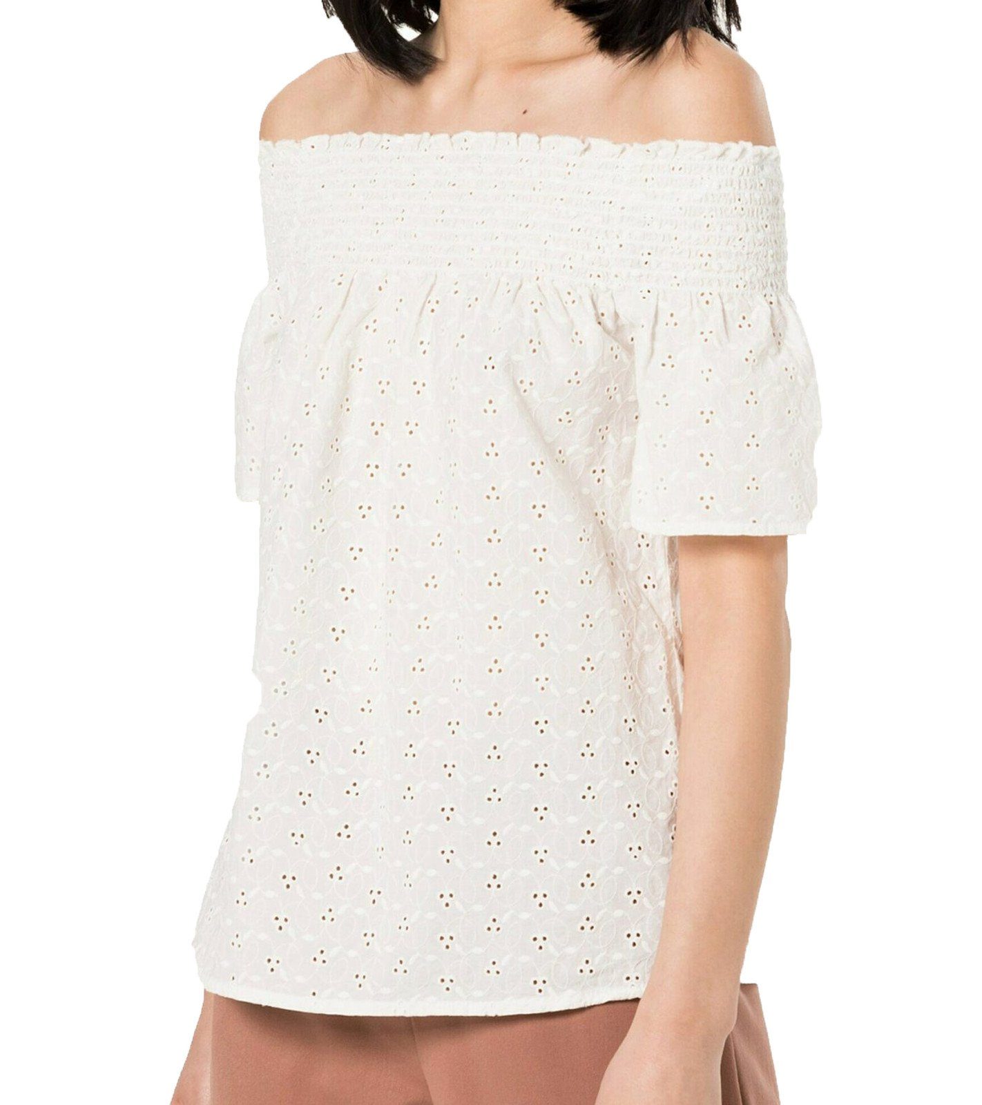 Only Carmenbluse »ONLY New Shery Carmen-Bluse trendige Damen Shirt-Bluse  mit gesmoktem Ausschnitt Sommer-Bluse Weiß« online kaufen | OTTO