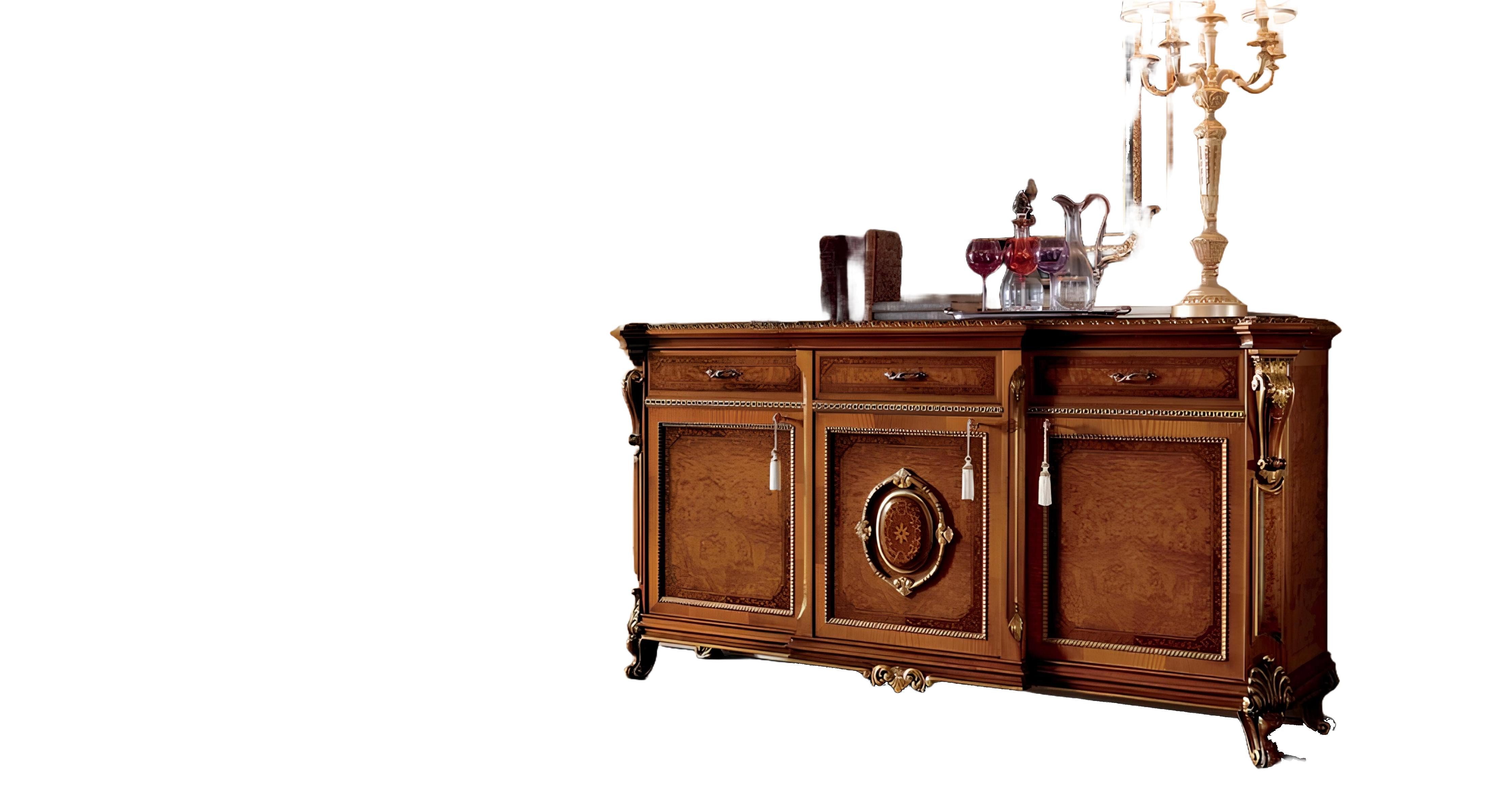 Xlmoebel Sideboard Braunes Holz-Sideboard mit geräumigen Schränken und Kommoden (Sideboard, Sideboard), Hergestellt in Europa