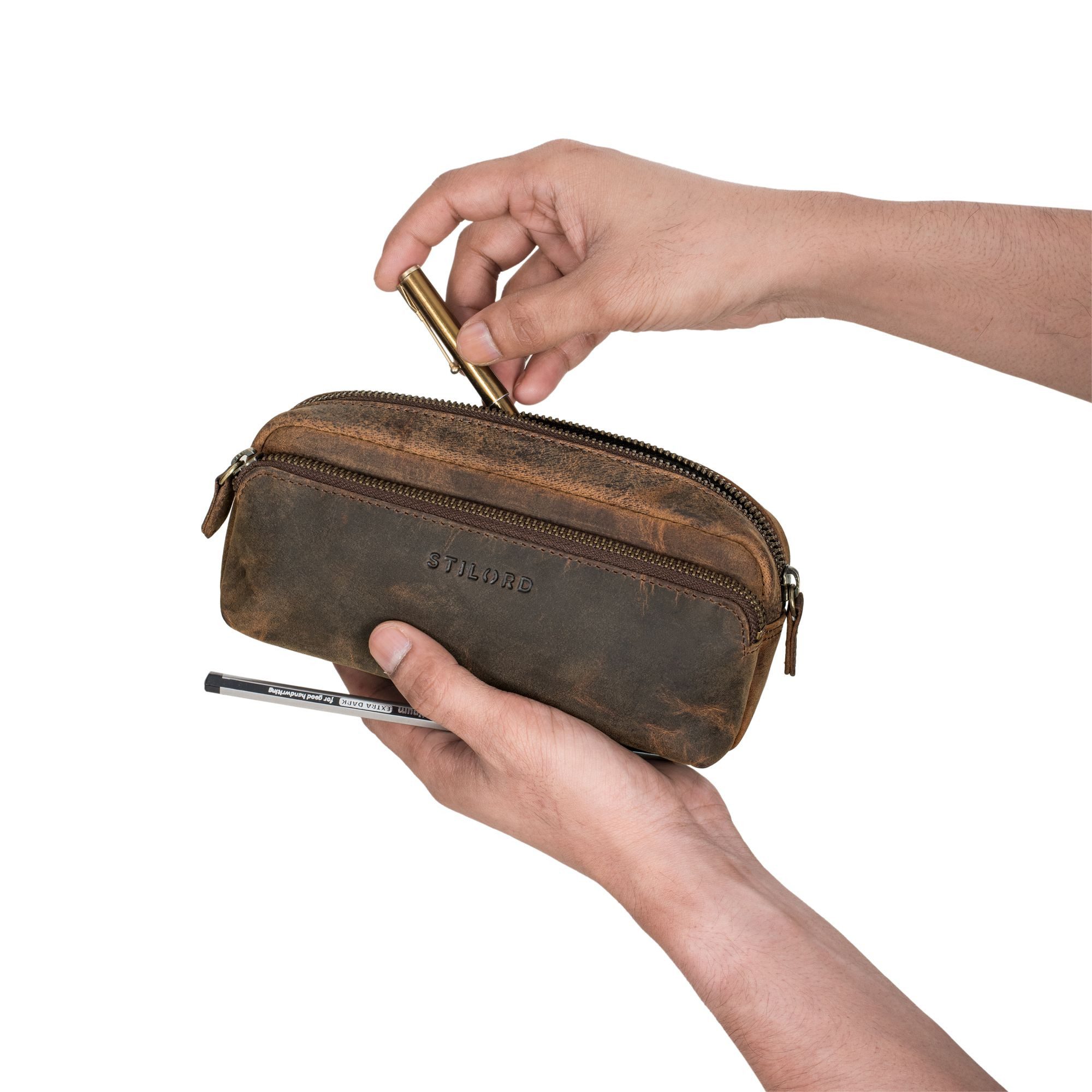 STILORD Etui "Melissa" Federmäppchen Leder Groß günstig online kaufen