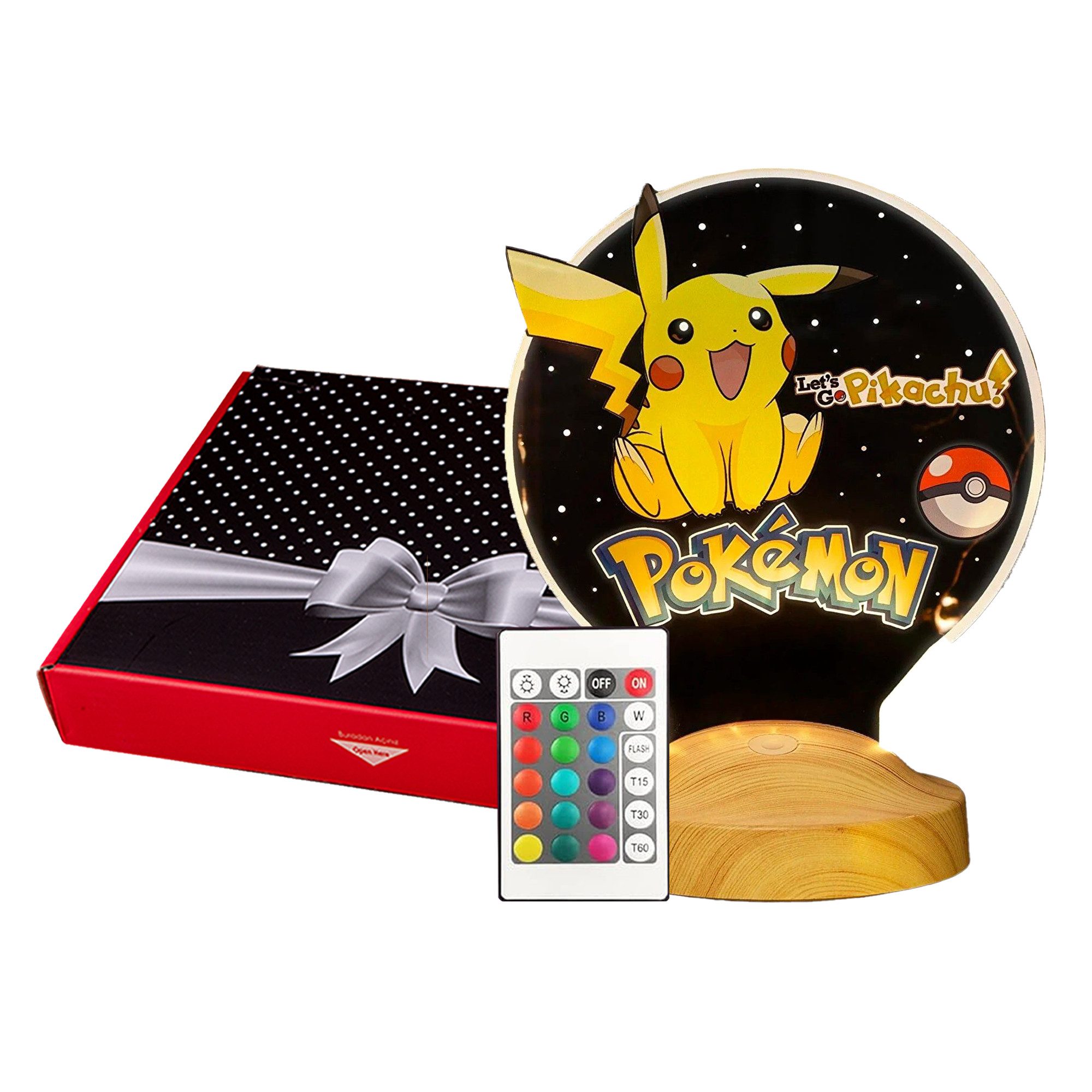 Geschenkelampe LED Nachttischlampe Pikachu 3D Nachtlicht günstig online kaufen