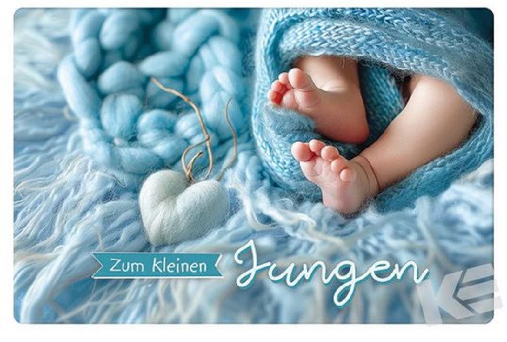 Kurt Geburtskarte KE Glückwunschkarte Geburt, Karte, Engel, DIN B6 mit Umschlag, Grußkarten, Taufe, herzliche Wünsche zum Baby/ Jungen / Mädchen