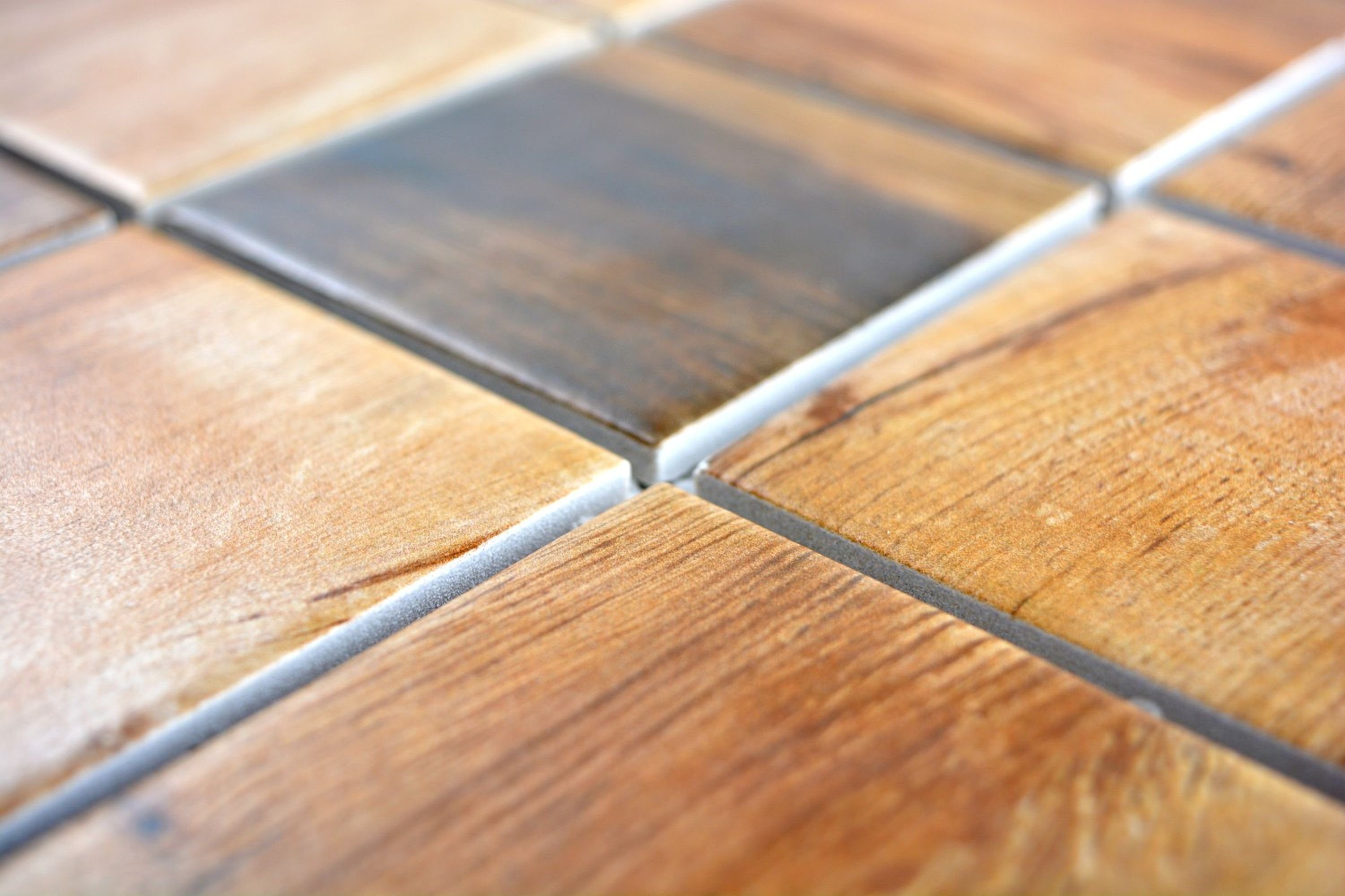 Mosani Mosaikfliesen Holzoptik Keramik Mosaik Fliese Vintage Wood Mosaikfliese braun