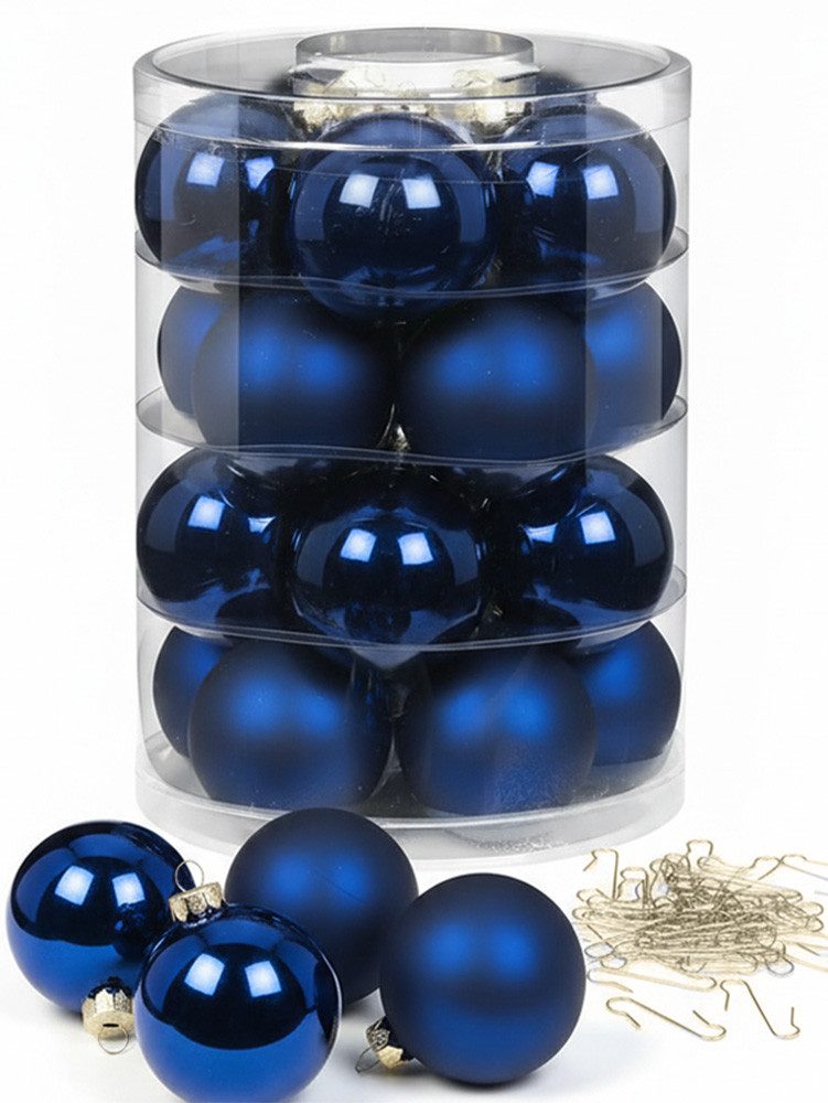 MAGIC by Inge Weihnachtsbaumkugel Weihnachtskugeln 20 Stk 6cm Midnight Blue mit Haken
