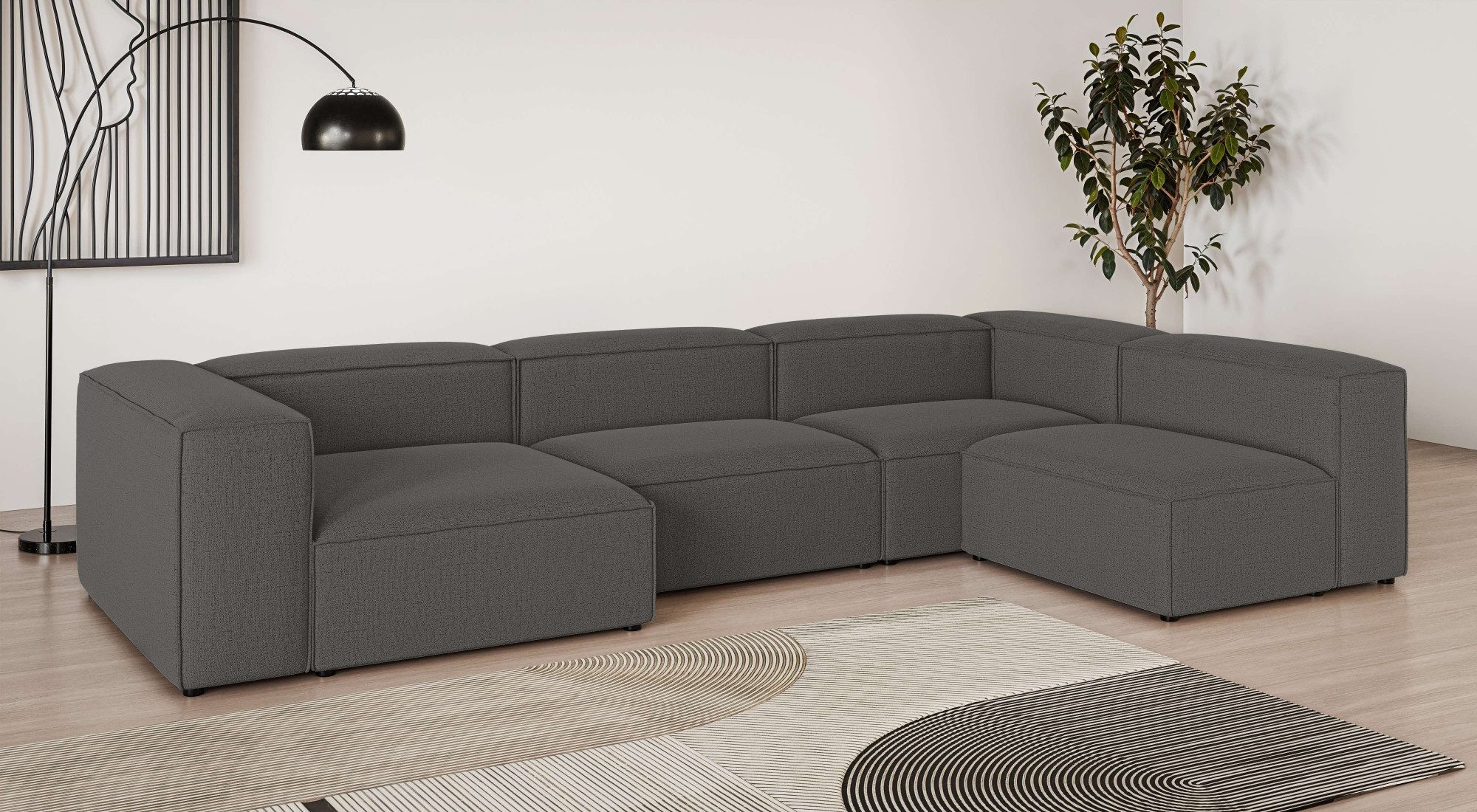 OTTO home Wohnlandschaft HAILY U-Form mit Ottomane links/rechts, Maße B/T/H: 360/200/72 cm, als Modul oder separat verwendbar, für individuelle Zusammenstellung