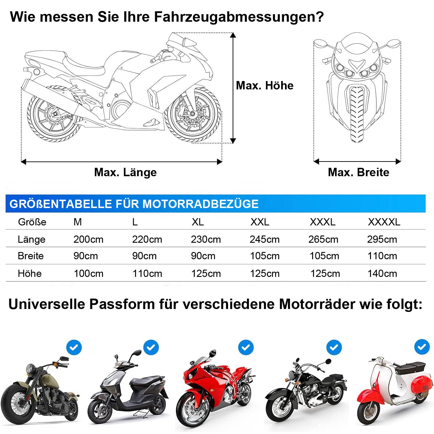 OSTWOLKE Fahrradschutzhülle Motorrad Schutzhülle Motorradabdeckung Motorradgarage Abdeckplane