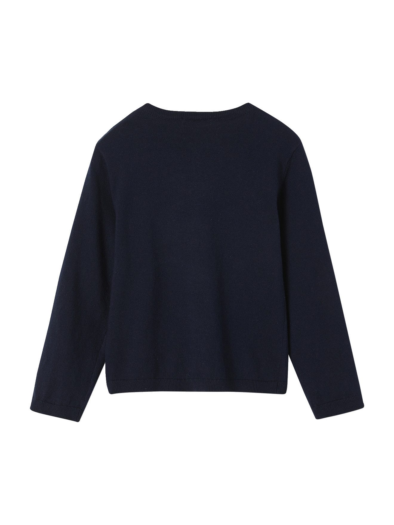 vertbaudet Strickjacke Mädchen Strickjacke BASICS Runder Ausschnitt, Knopfverschluss