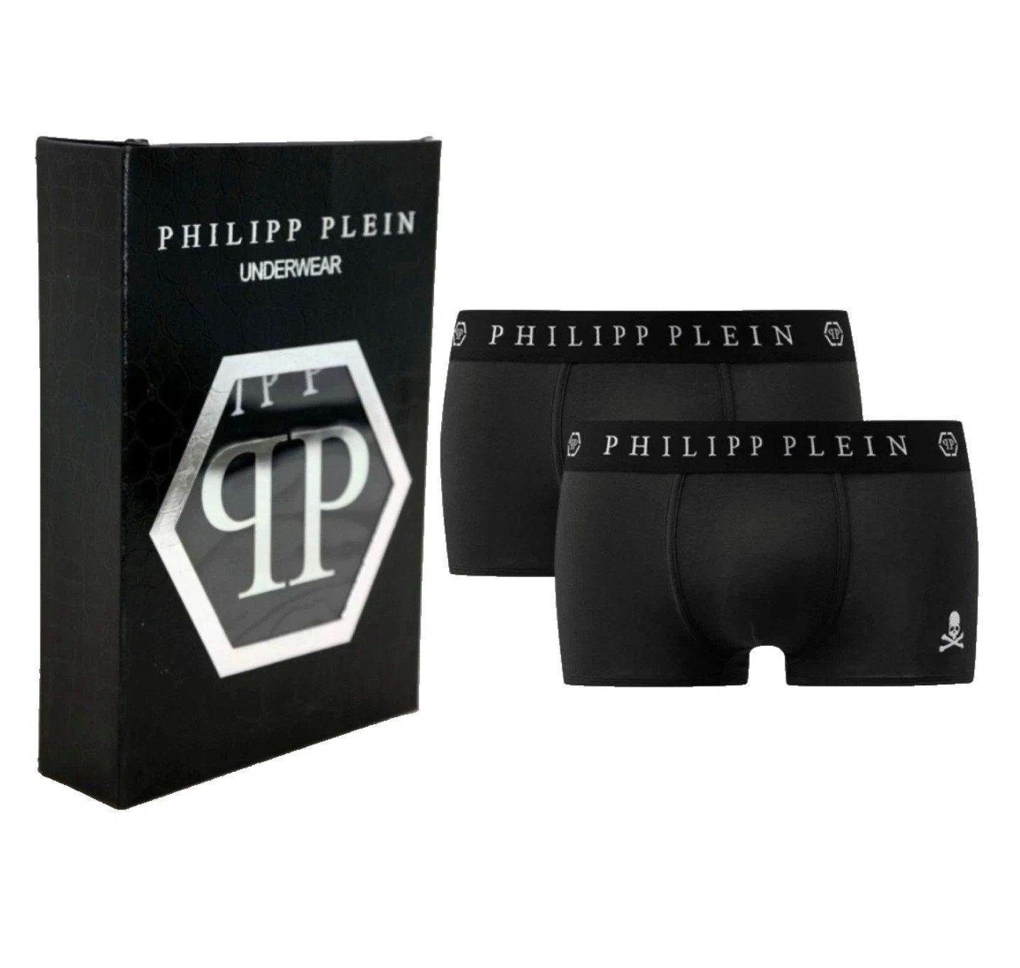 PHILIPP PLEIN Boxer 2er-Pack Herren Unterwäsche Shorts Original Verpackt in Python-Optik Geschenkbox