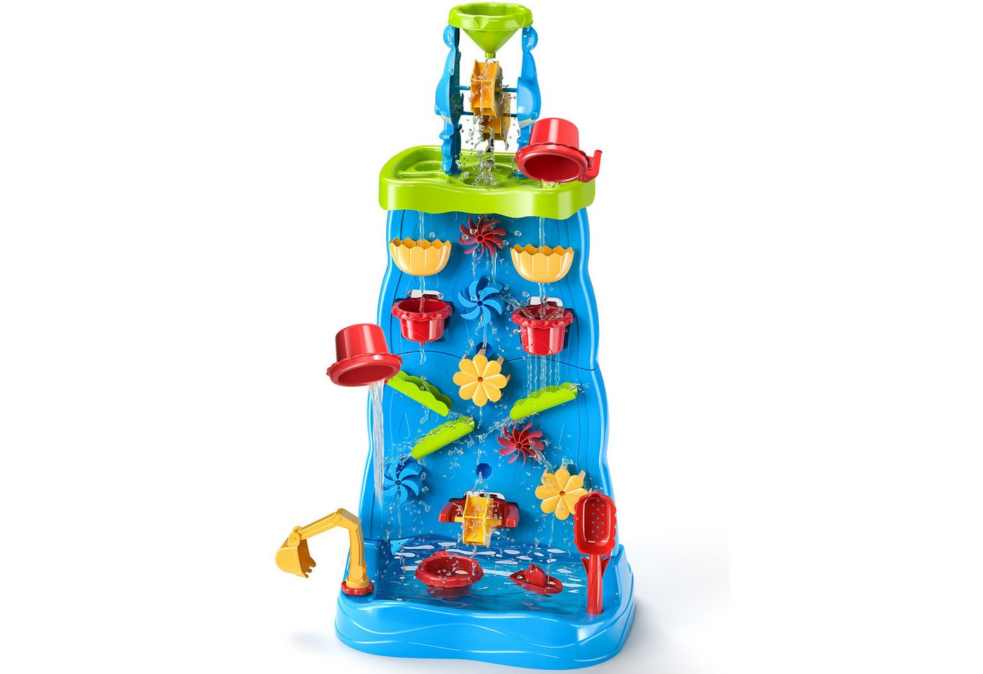 TEMI Wasserspieltisch Wasserfall Wasserspieltisch für Kinder mit Zubehör, (Set, 1-tlg., vertikal), Wasserpferdewand