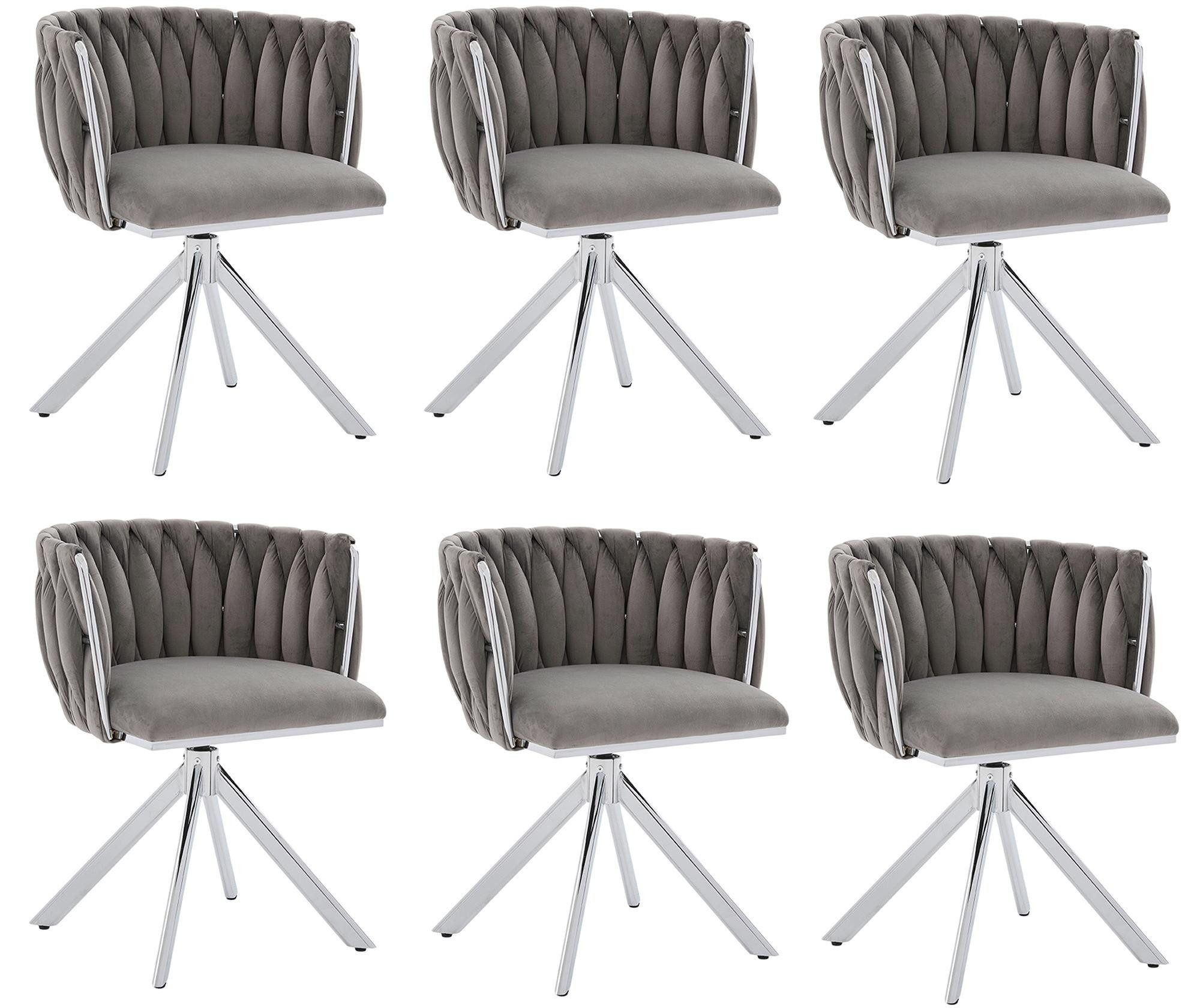 LVHOM Armlehnstuhl Set, 180° drehbar mit runden Rückenlehne, Wohnzimmerstuh günstig online kaufen