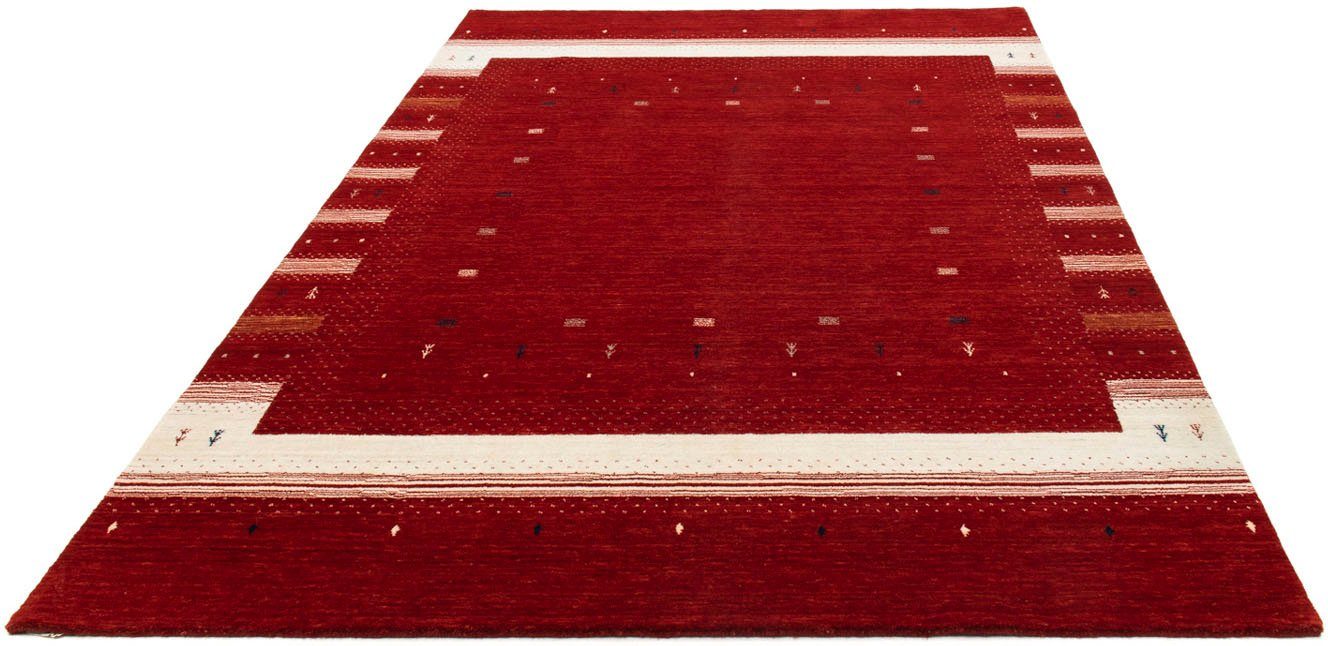 Wollteppich Loribaft Bordüre Rosso 240 x 172 cm, morgenland, rechteckig, Höhe: 18 mm, Sehr weicher Flor | Kurzflor-Teppiche