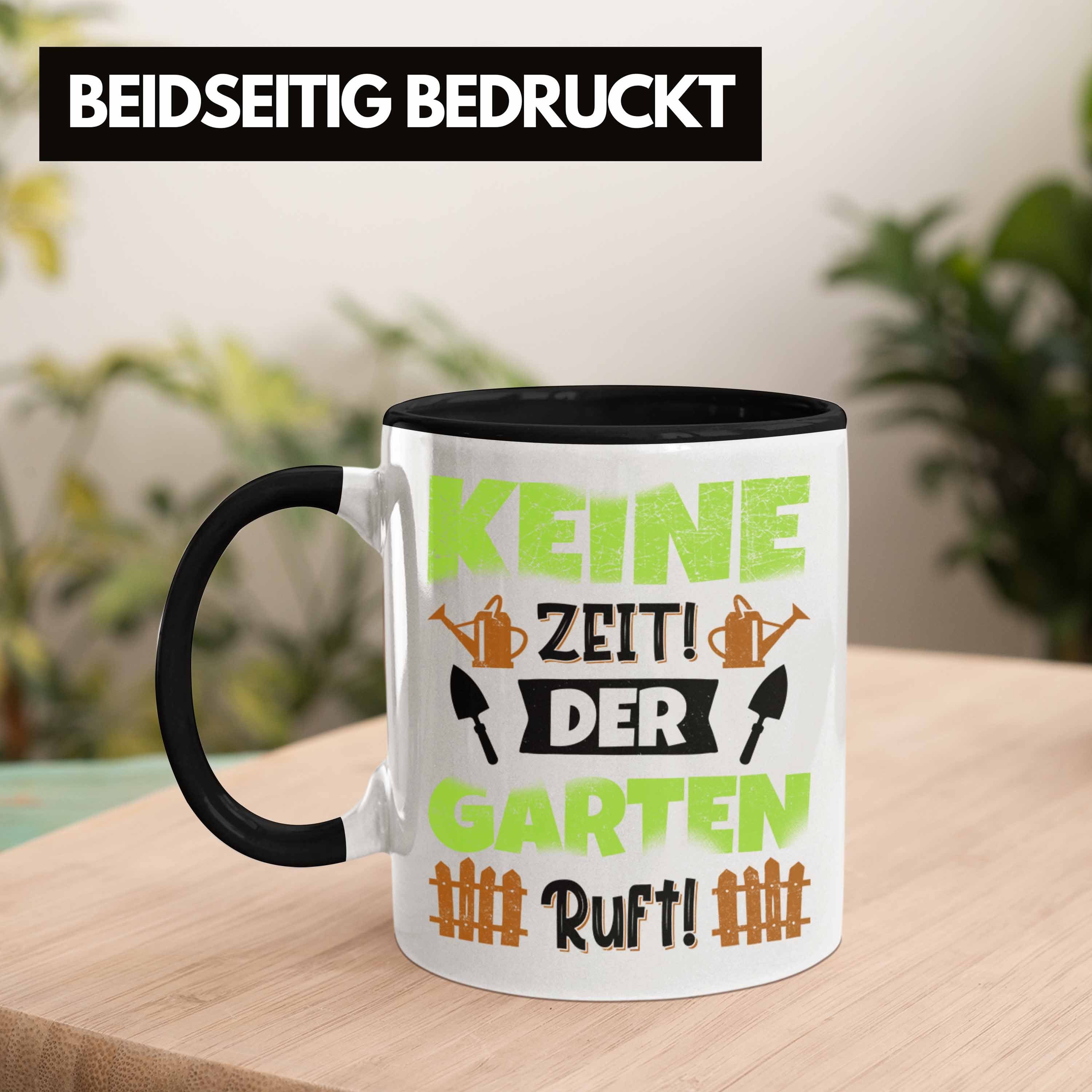 Kaffeetasse Garten - Garten für Trendation Becher Tasse Gärtner Geschenk Spruch Schwarz Hobbygärtner Trendation Tasse