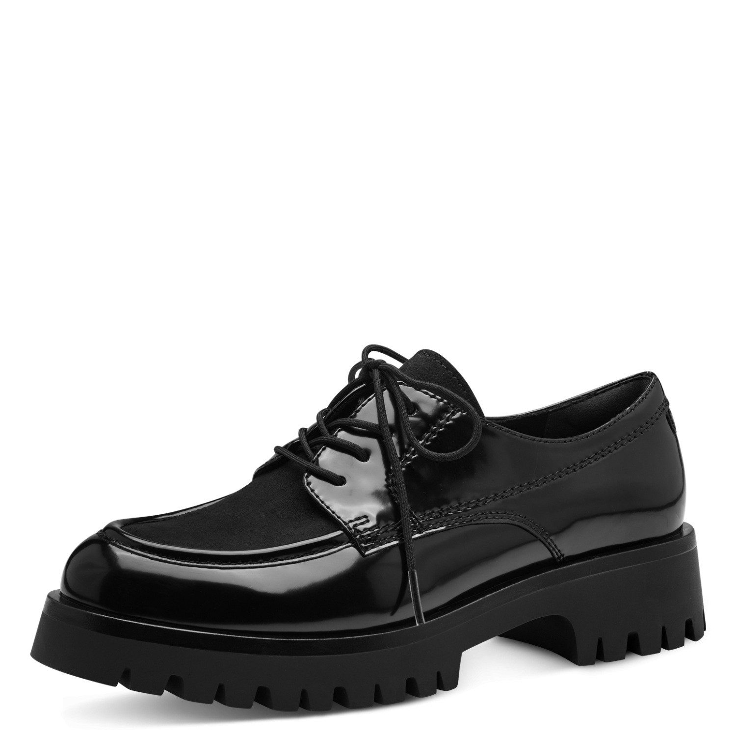Tamaris Schnürschuh Blockabsatz, Businessschuh, mit modische Absteppung an der Vorderkappe