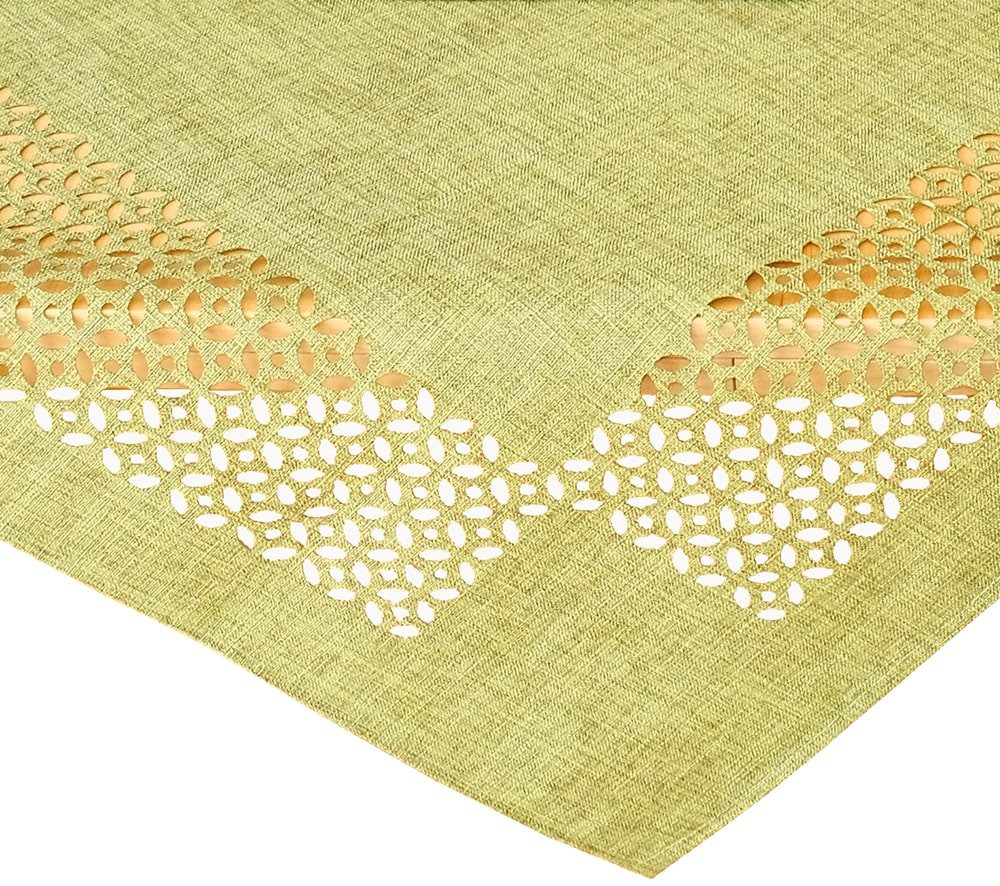 matches21 HOME & HOBBY Tischdecke Mitteldecke Durchbrochene Ornamente grün 85x85 cm (1-tlg)