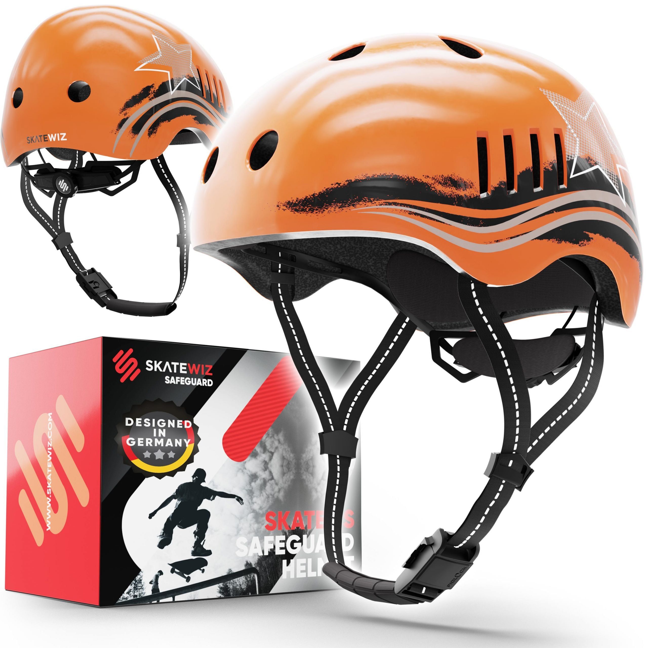 SKATEWIZ Fahrradhelm Kinder ab 6 Jahre Helm Kinder Mädchen & Jungen Skaterhelm, Helm Kinder viele Farben für Fahrrad Skateboard und Inline Skates