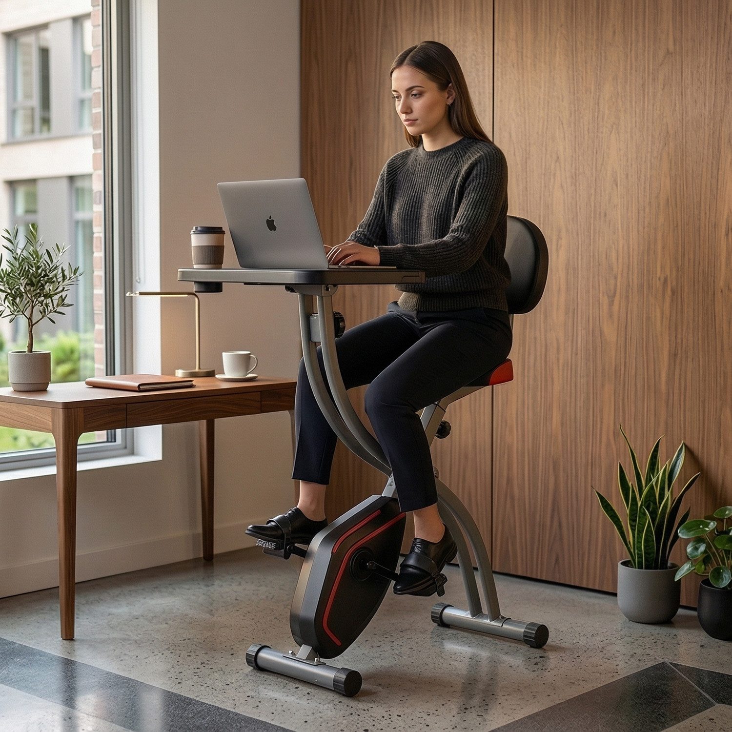 PeakPower Heimtrainer Schreibtischbike,gleichzeitig lesen/arbeiten und trainieren.