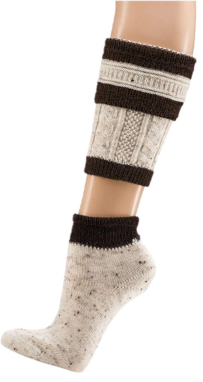 TippTexx 24 Trachtensocken 1 Paar Loferl 2teilig Herren Trachtenstrümpfe Wadenwärmer Socken Set (1 Paar)