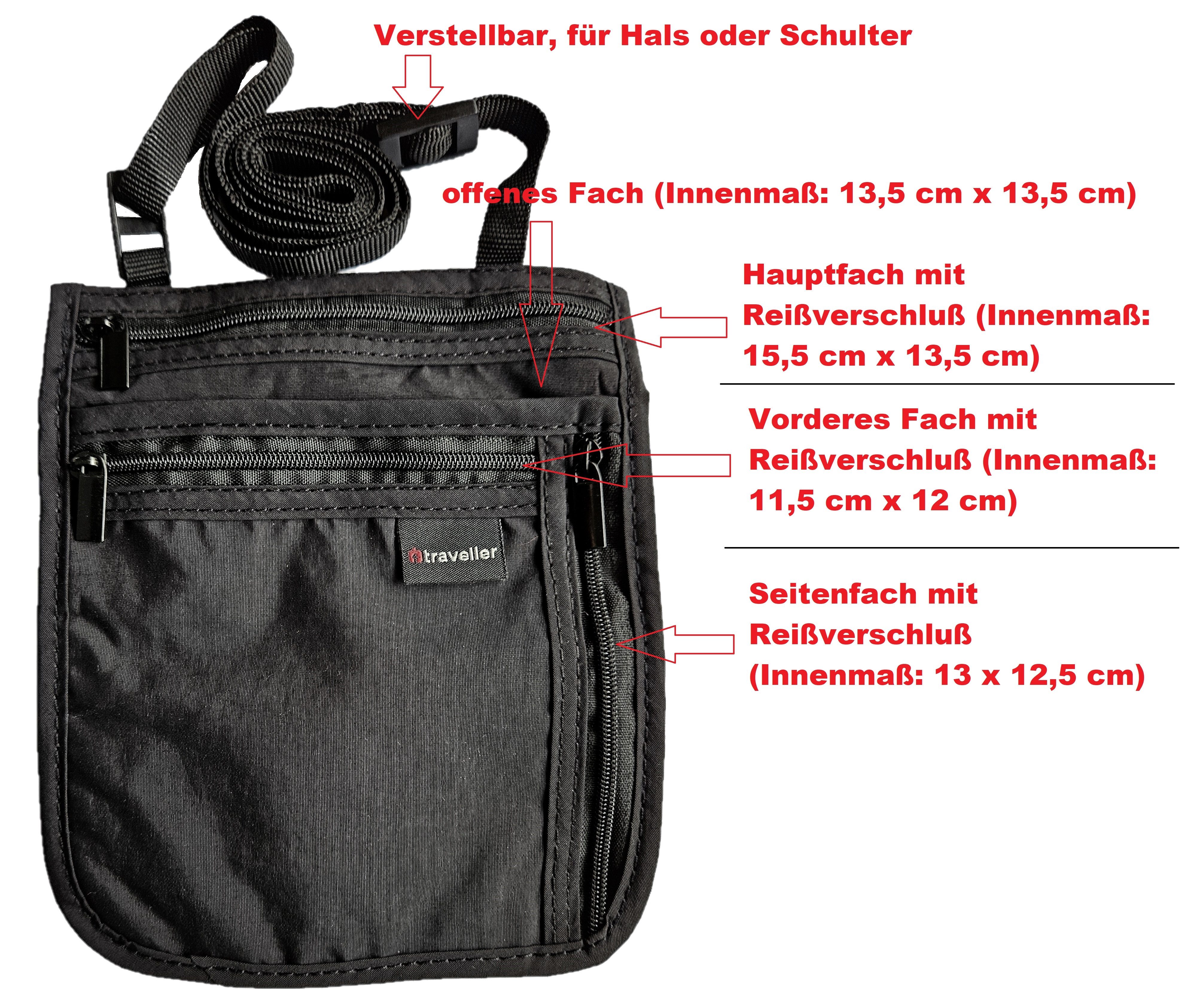 Traveller Brustbeutel Brustsafe Brusttasche Reisetasche Reisepass Geldbörse günstig online kaufen