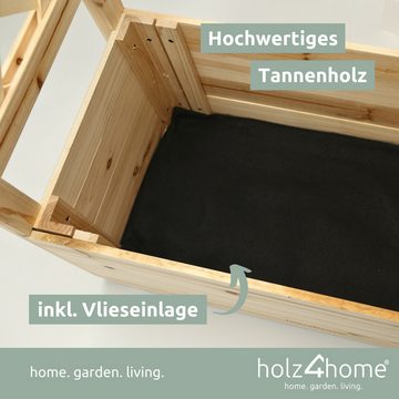 holz4home Blumenkasten Pflanzkasten mit Dach XL I Aus Tannenholz inkl. Vlieseinlage