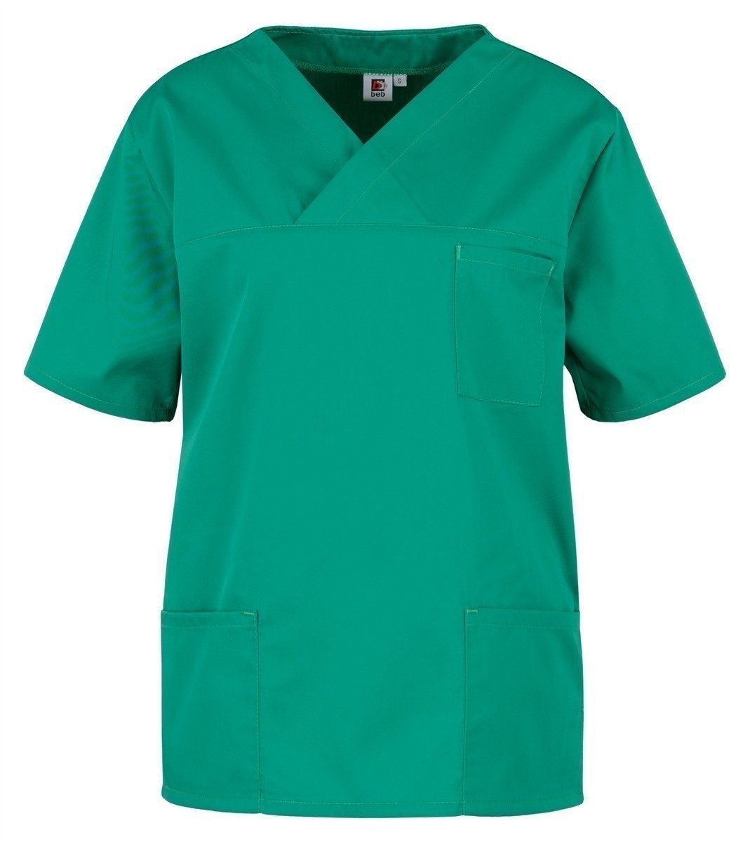 BEB Schlupfbluse beb Basic Kasack Unisex Kurzarm Grün