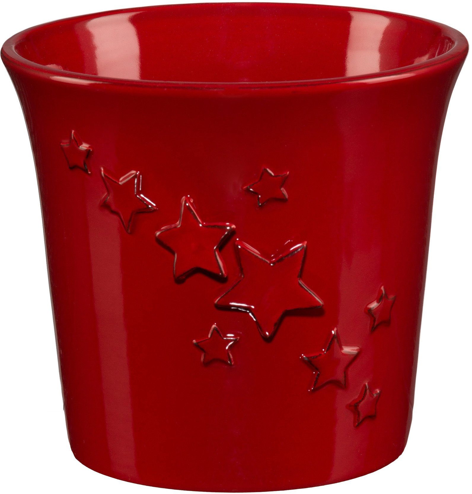 Creativ deco Übertopf Weihnachtsdeko rot (2 günstig online kaufen