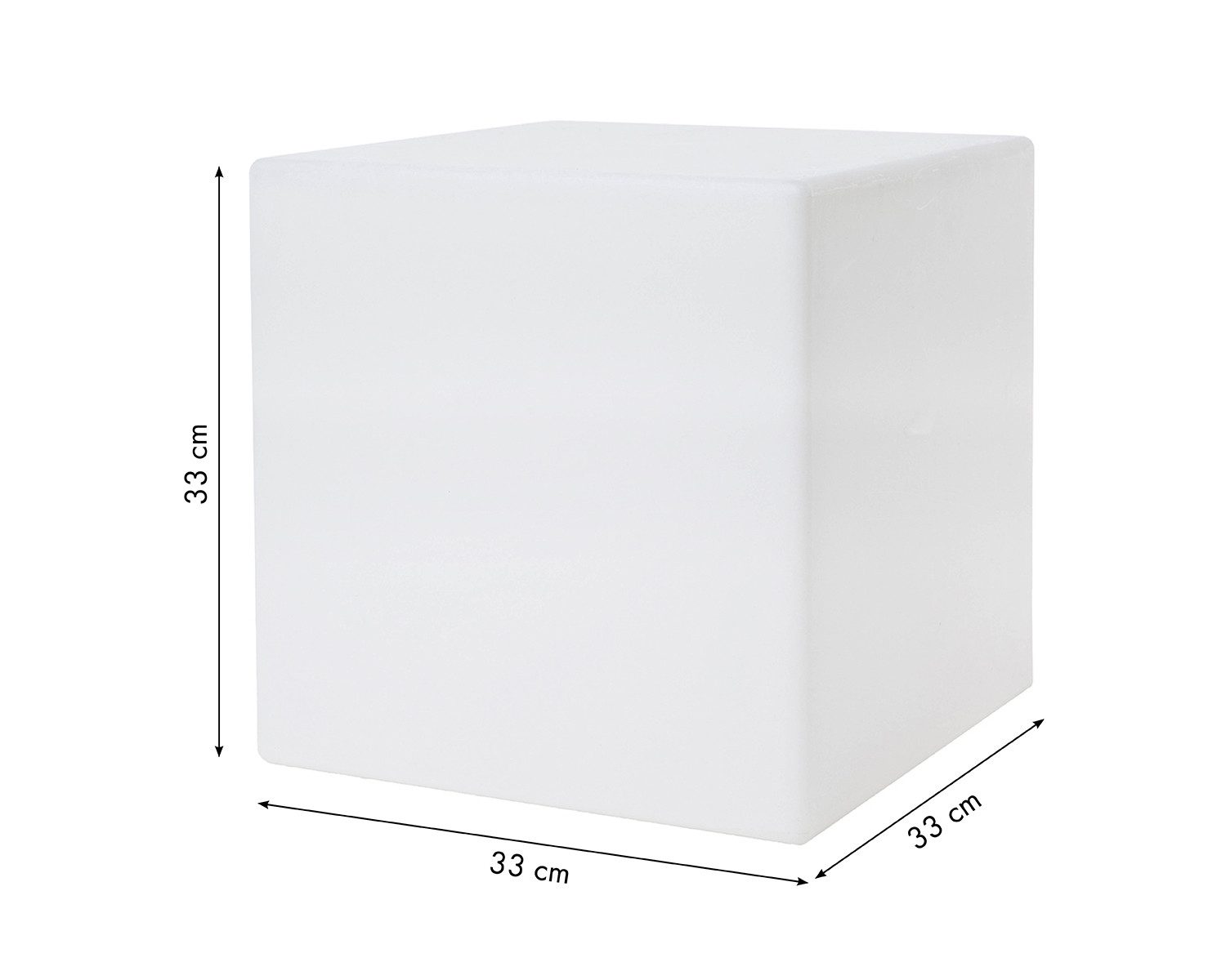 8 seasons design LED Würfel Shining Cube, Würfelleuchte für außen (Garten, Terrasse, Balkon), LED wechselbar, E27-Fassung, warmweißes Licht, 33cm, Dekolampe, Beistelltisch - Indoor & Outdoor