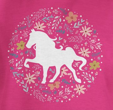 Shirtracer T-Shirt Pferd mit Blumen Pferd