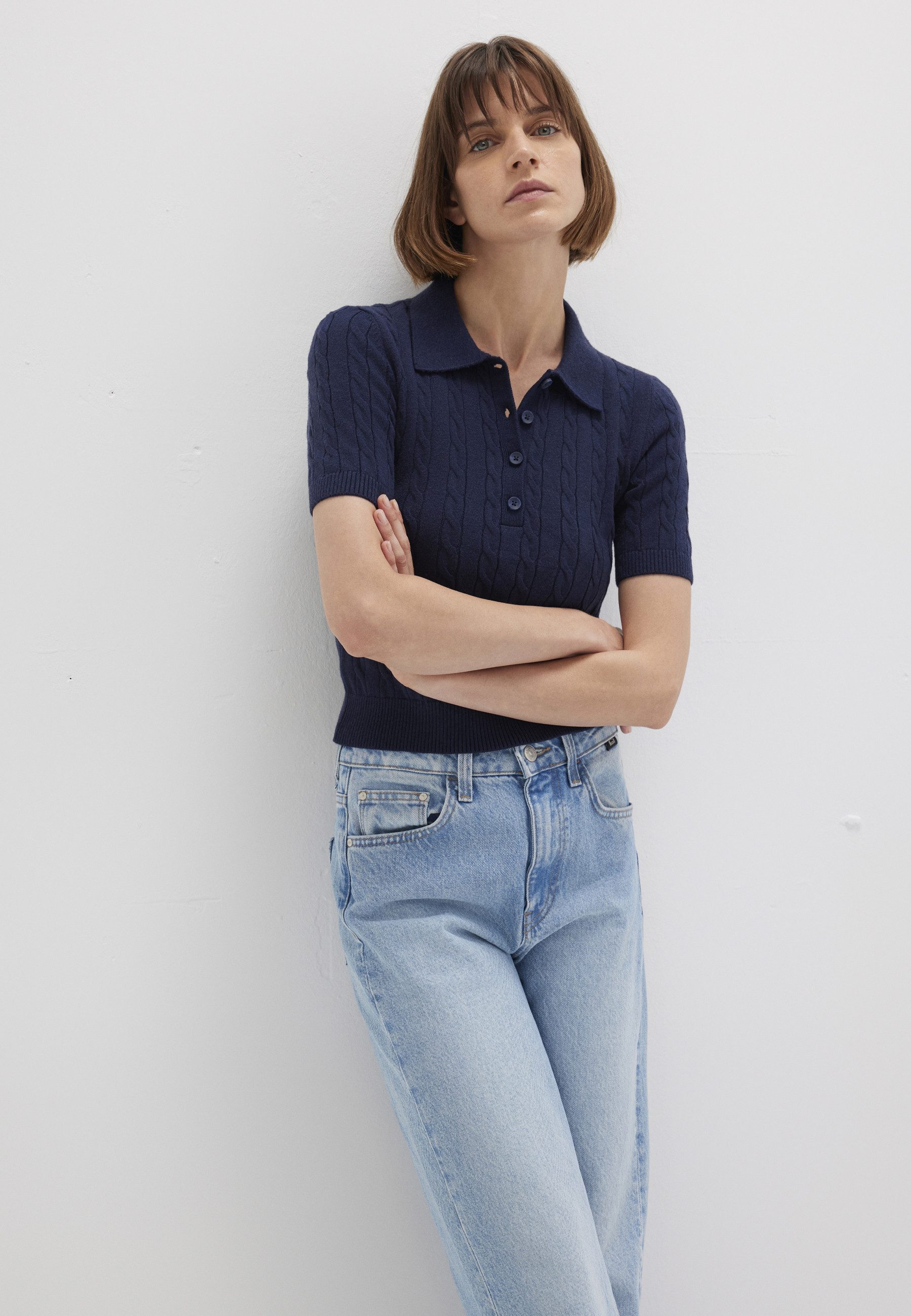 Mavi Polokragenpullover POLO COLLAR SWEATER Pullover Kurzarm