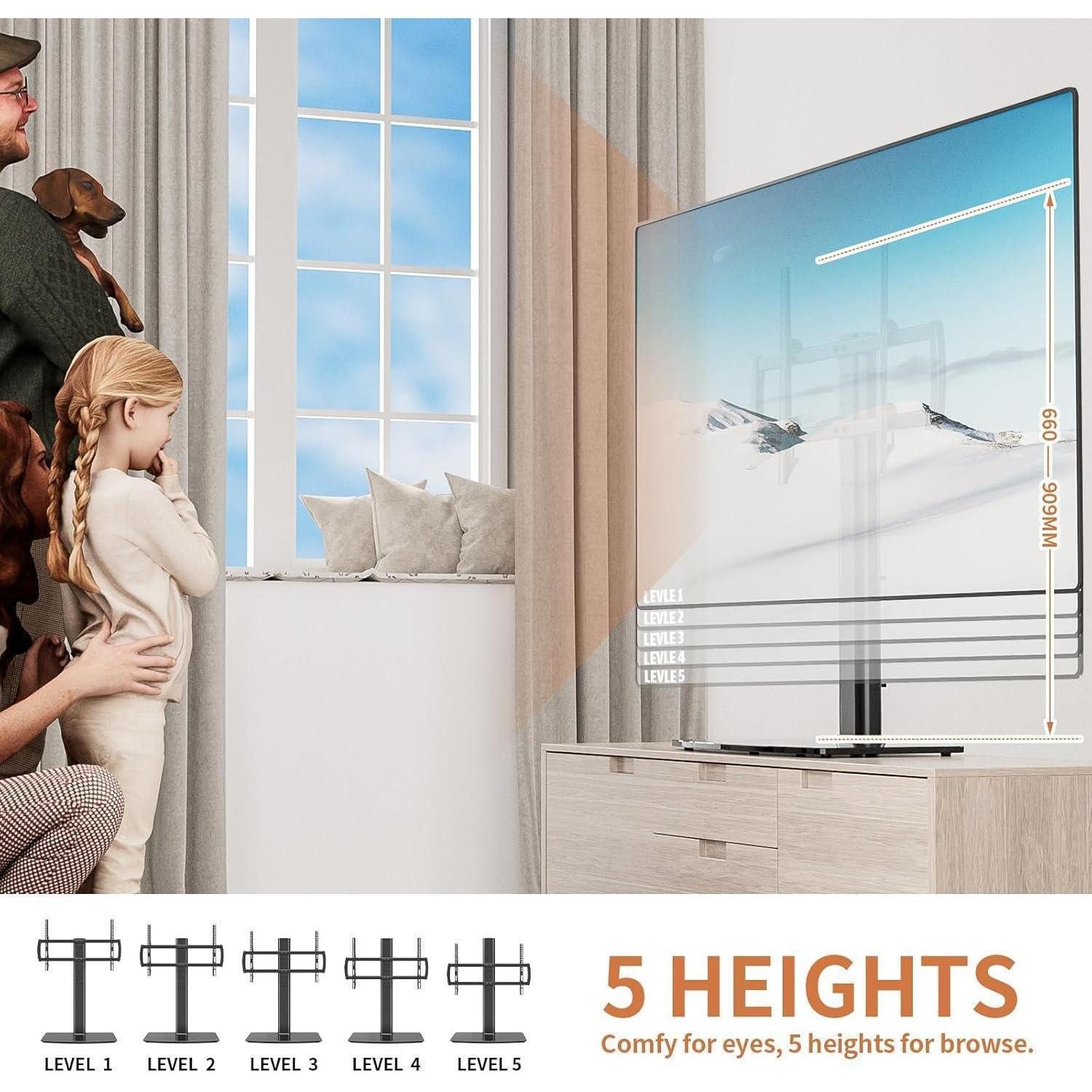 LuxusKollektion TV-Ständer TV Standfuß Universal Höhenverstellbar 40-86 Zoll LCD LED – Bild 2 von 5