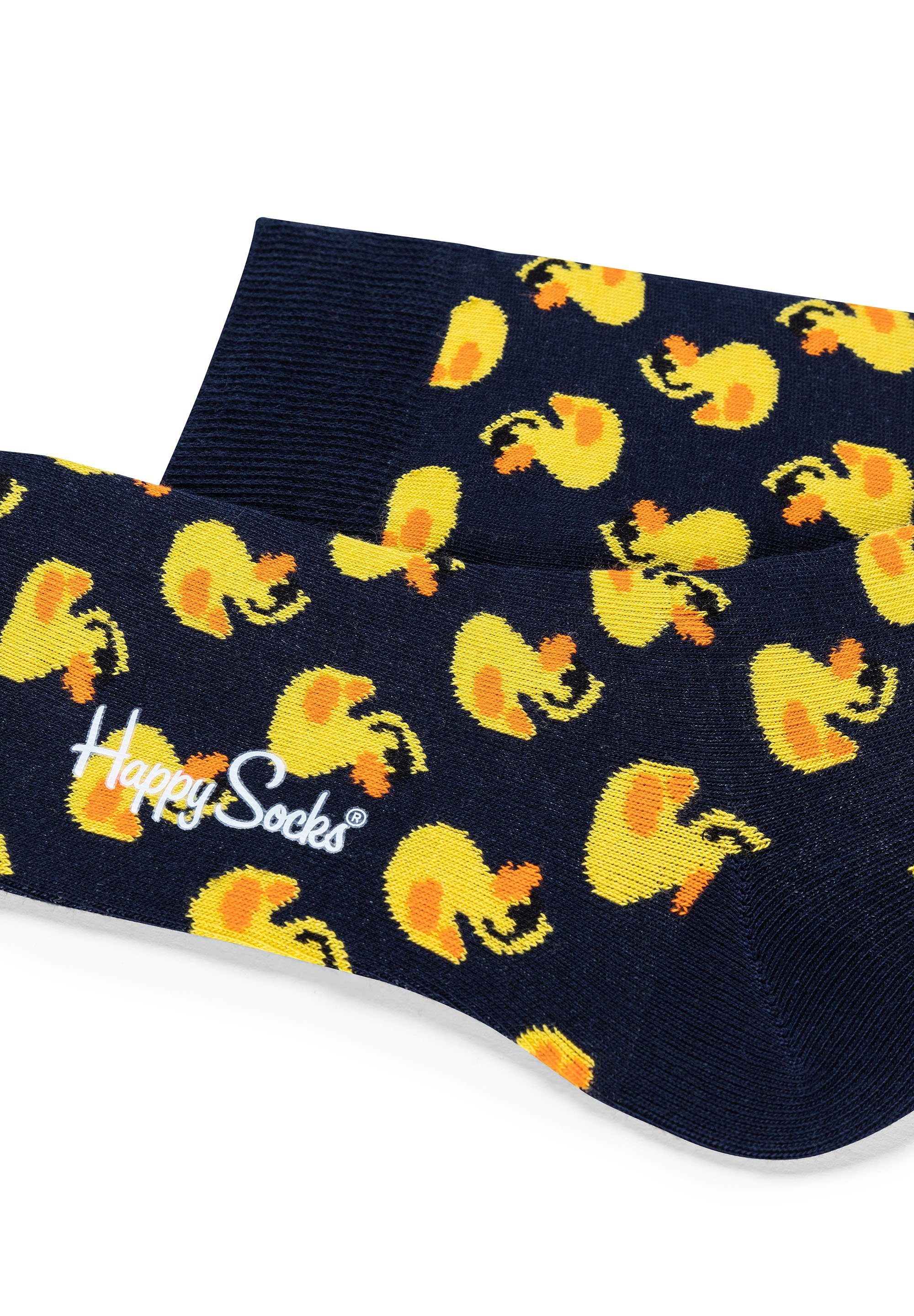 gekämmte Socks Basicsocken Duck Rubber 3-Pack Happy Baumwolle